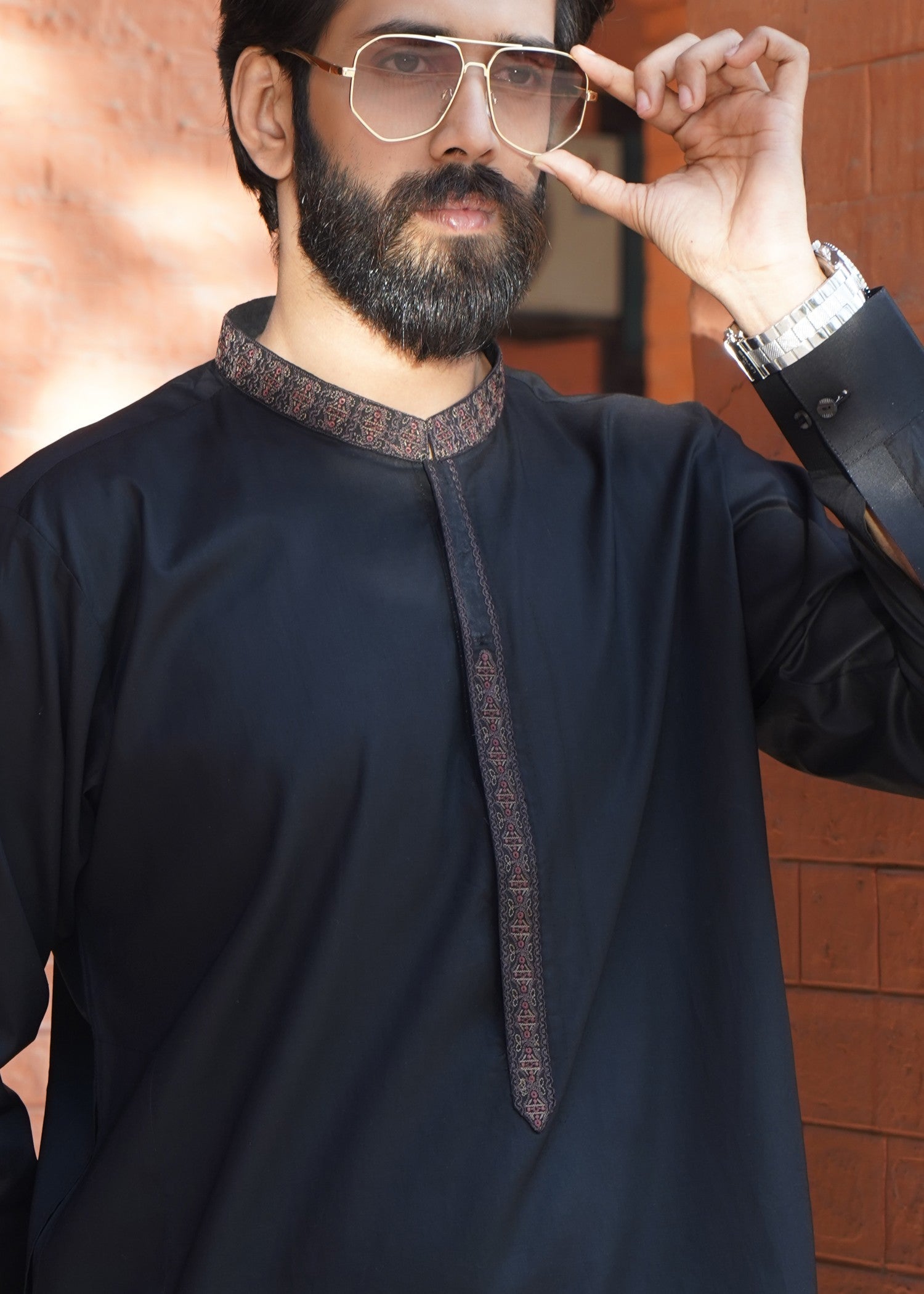 cotton viscose Unstitched in Black