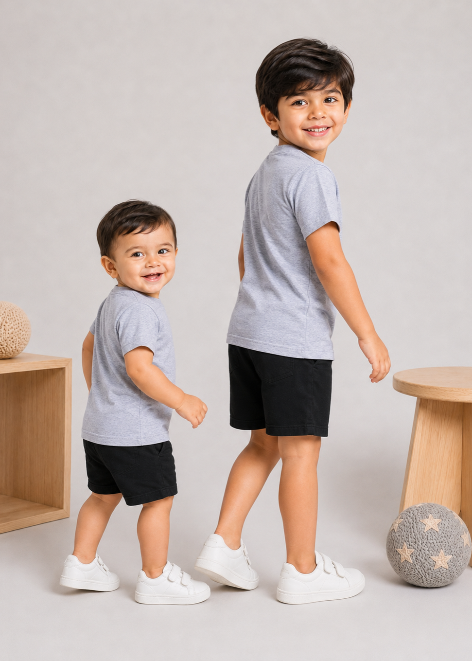 melange jersey knit T Shirt in Pastel grey