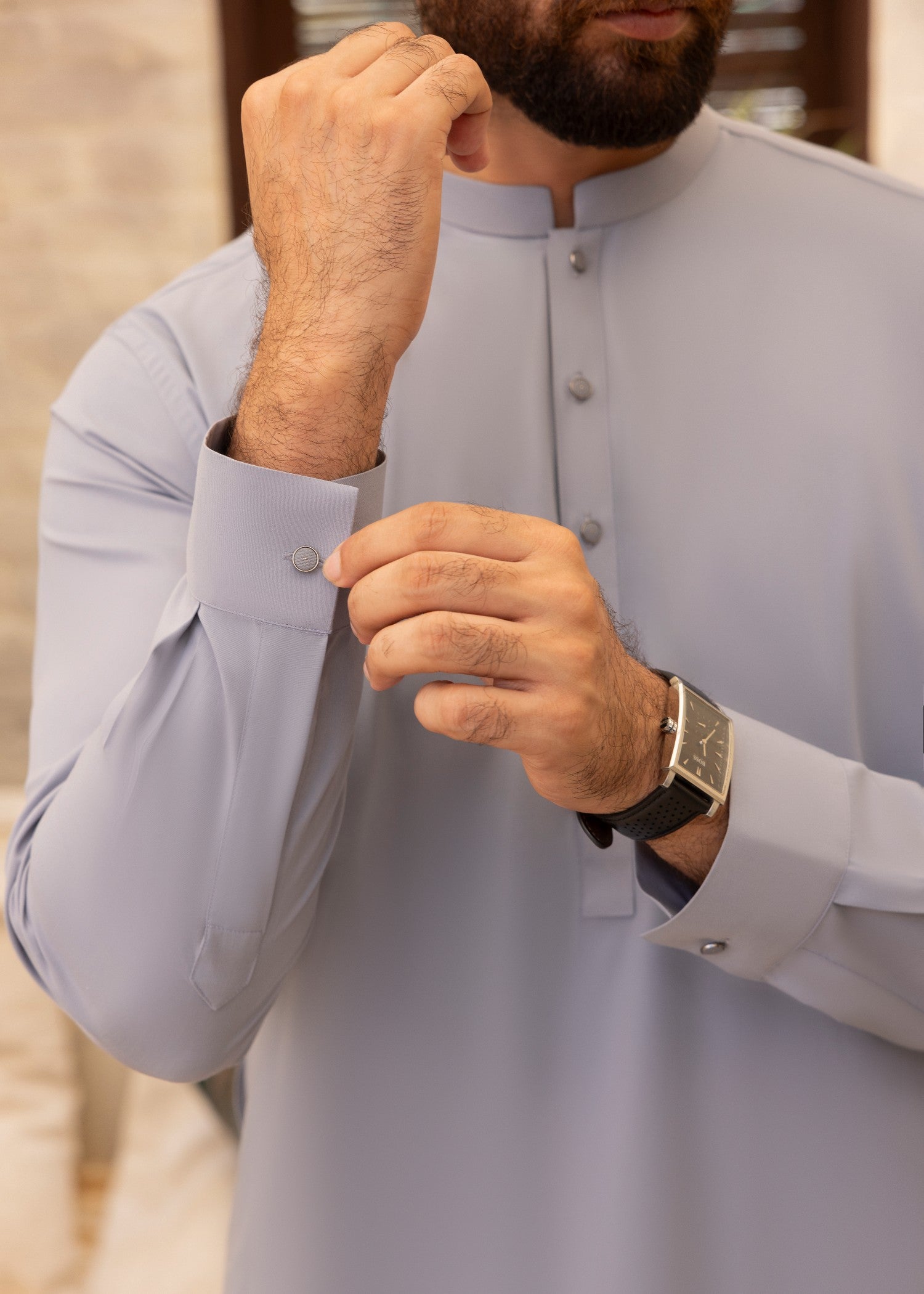 wash & wear Shalwar Kameez in Pastel grey