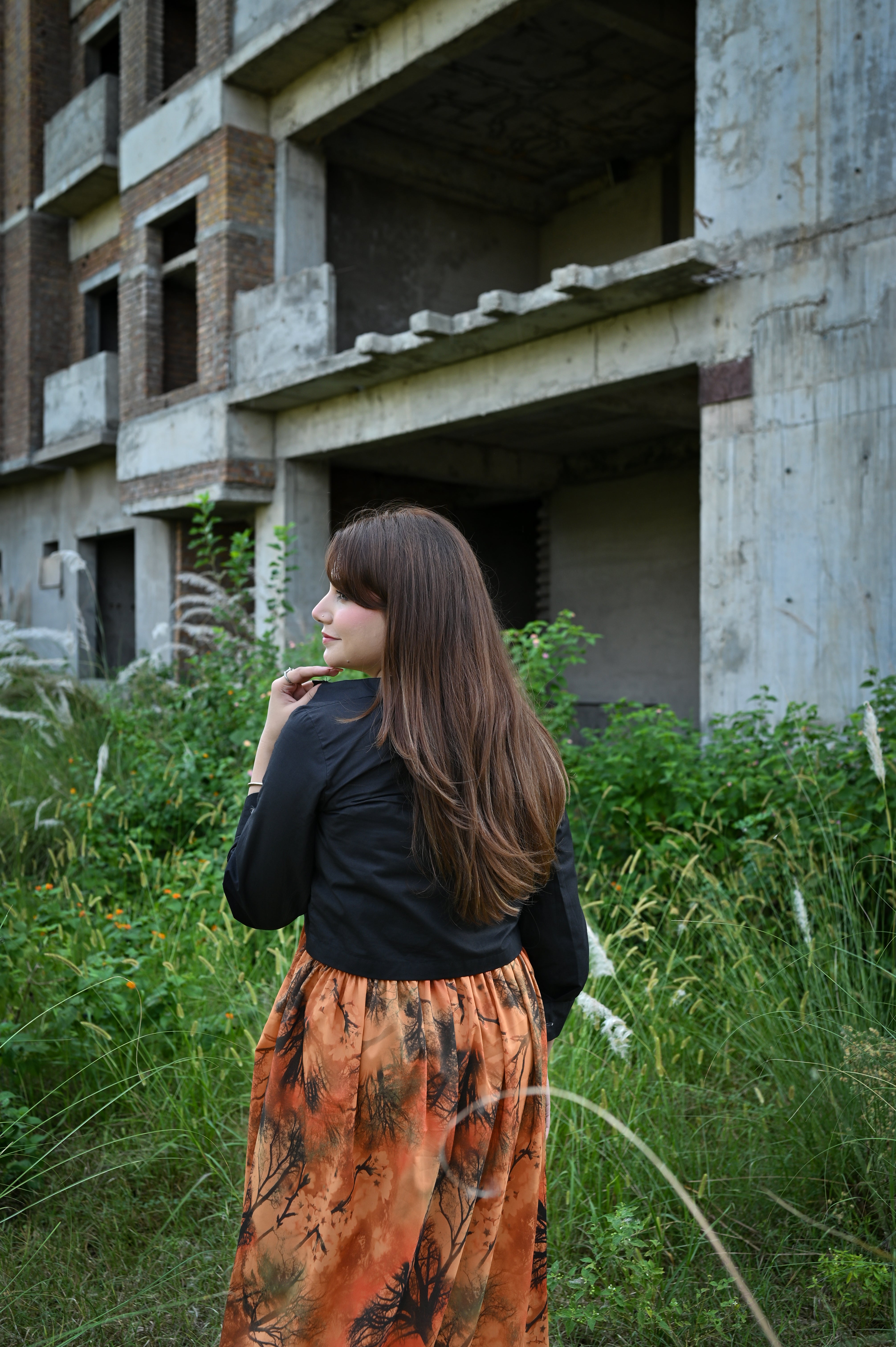 georgette Dress in Hazelwood brown