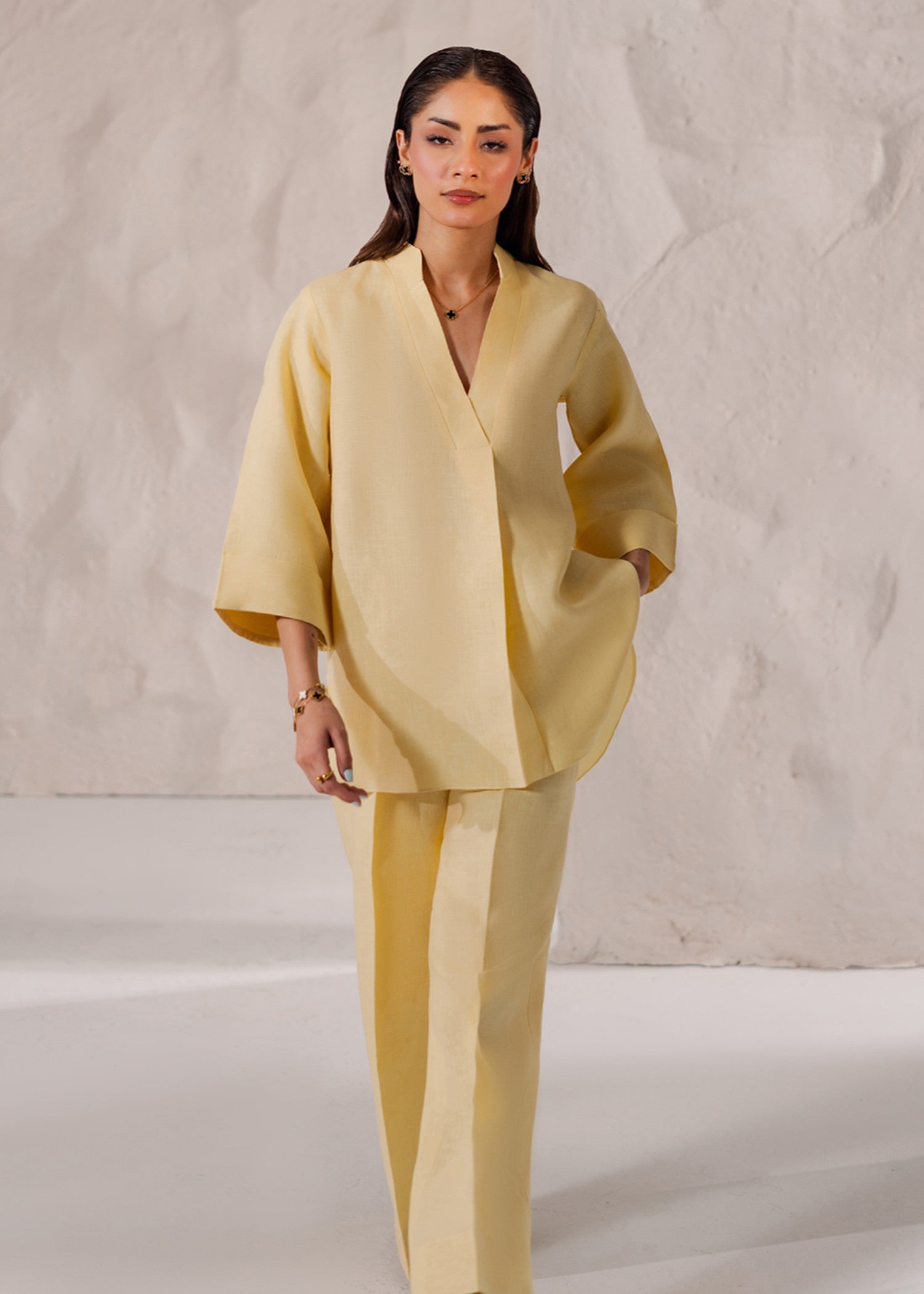 linen Co Ord Sets in Butter