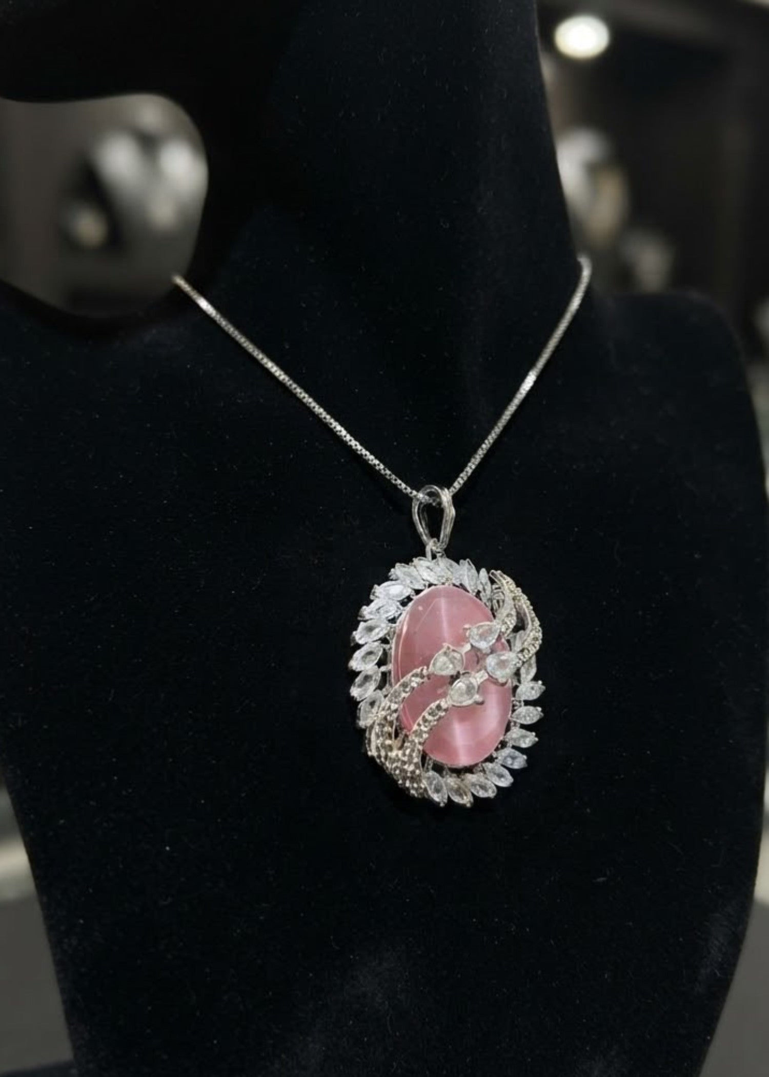 Jewelry Set in Tea rose pink, silver Color by - Trendy Women Jewelry Set FYW3109