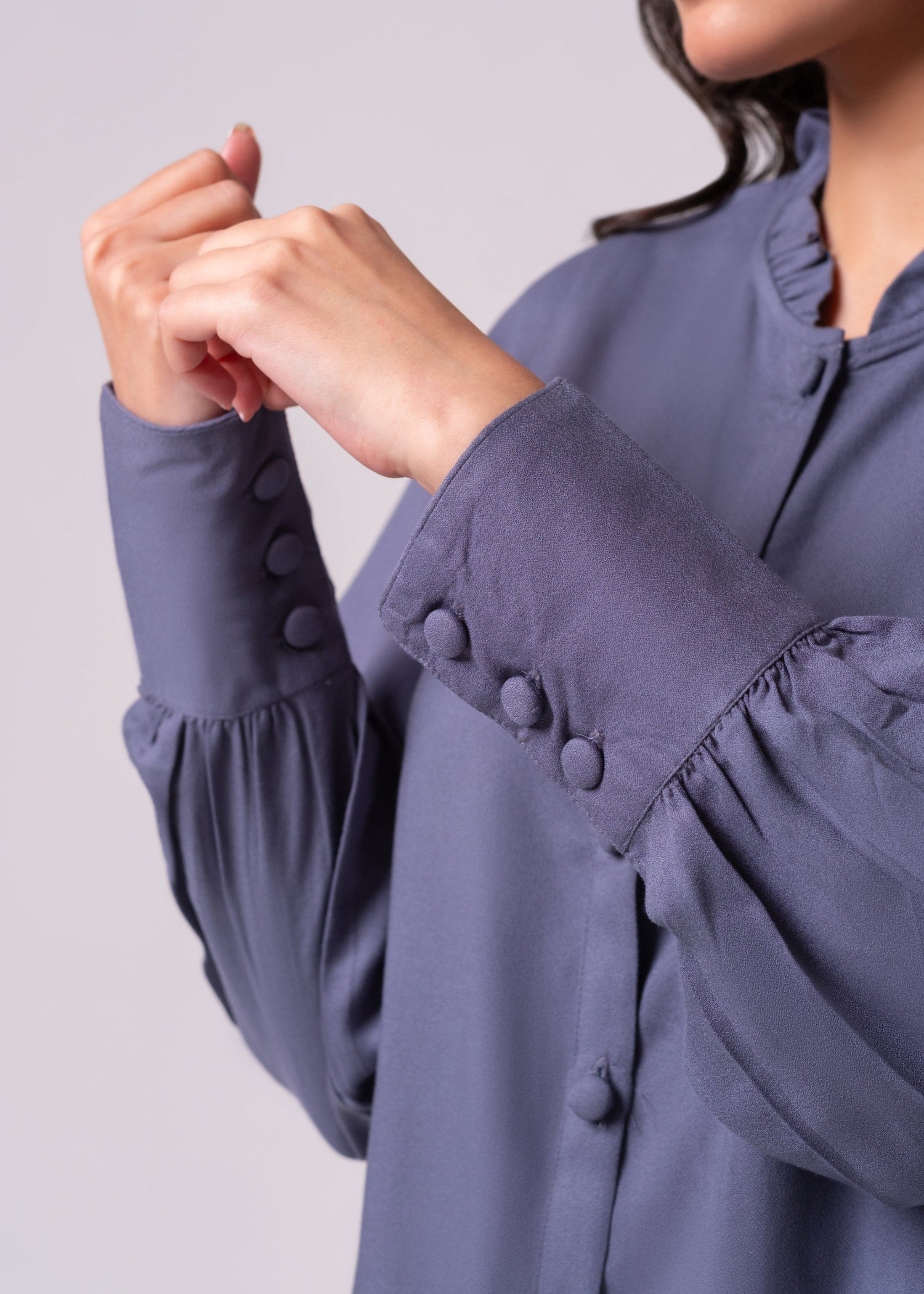 crepe Top in Slate grey