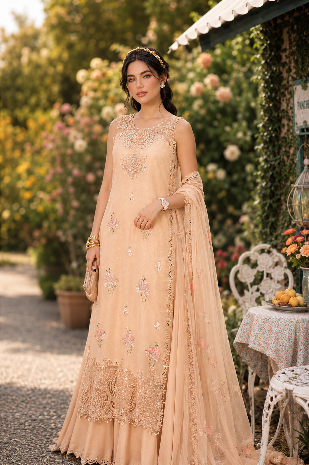 Noor Eid Printskhas Lawn – D13 – Blush Peach