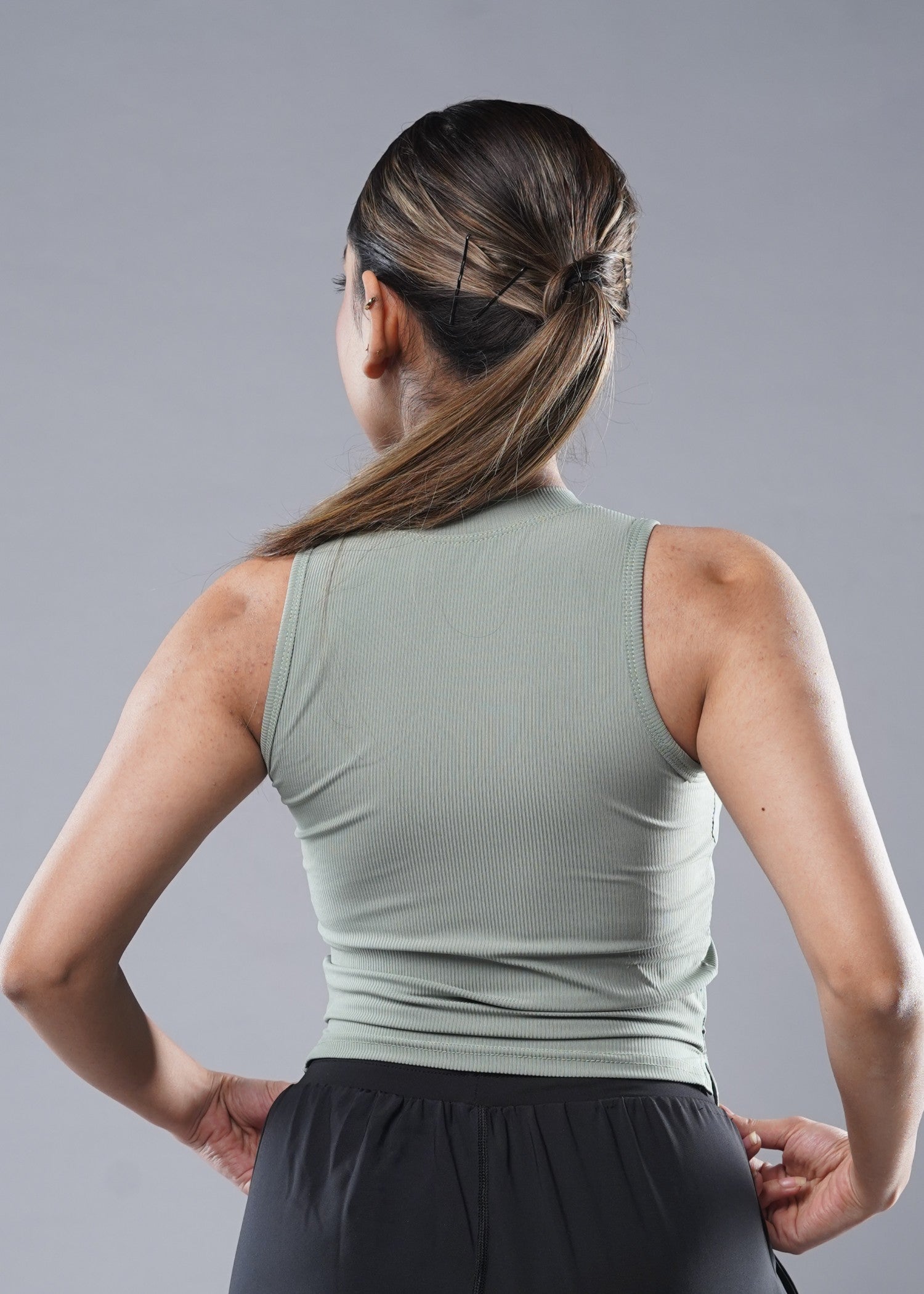 polyester nylon Tank Top in Mint green