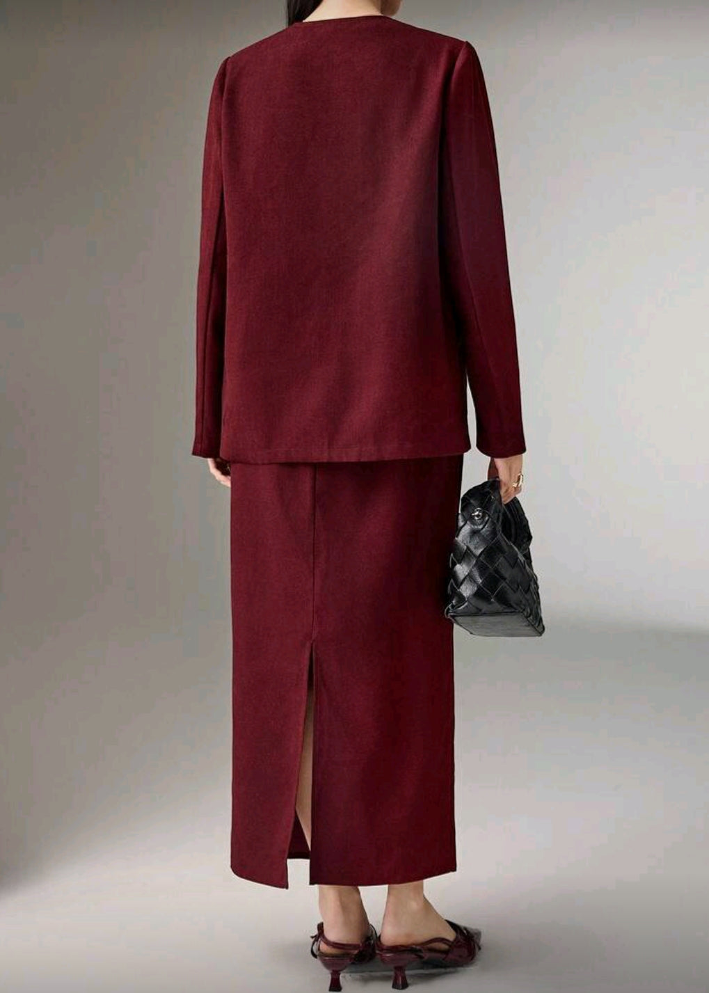 polyester Suits in Burgundy