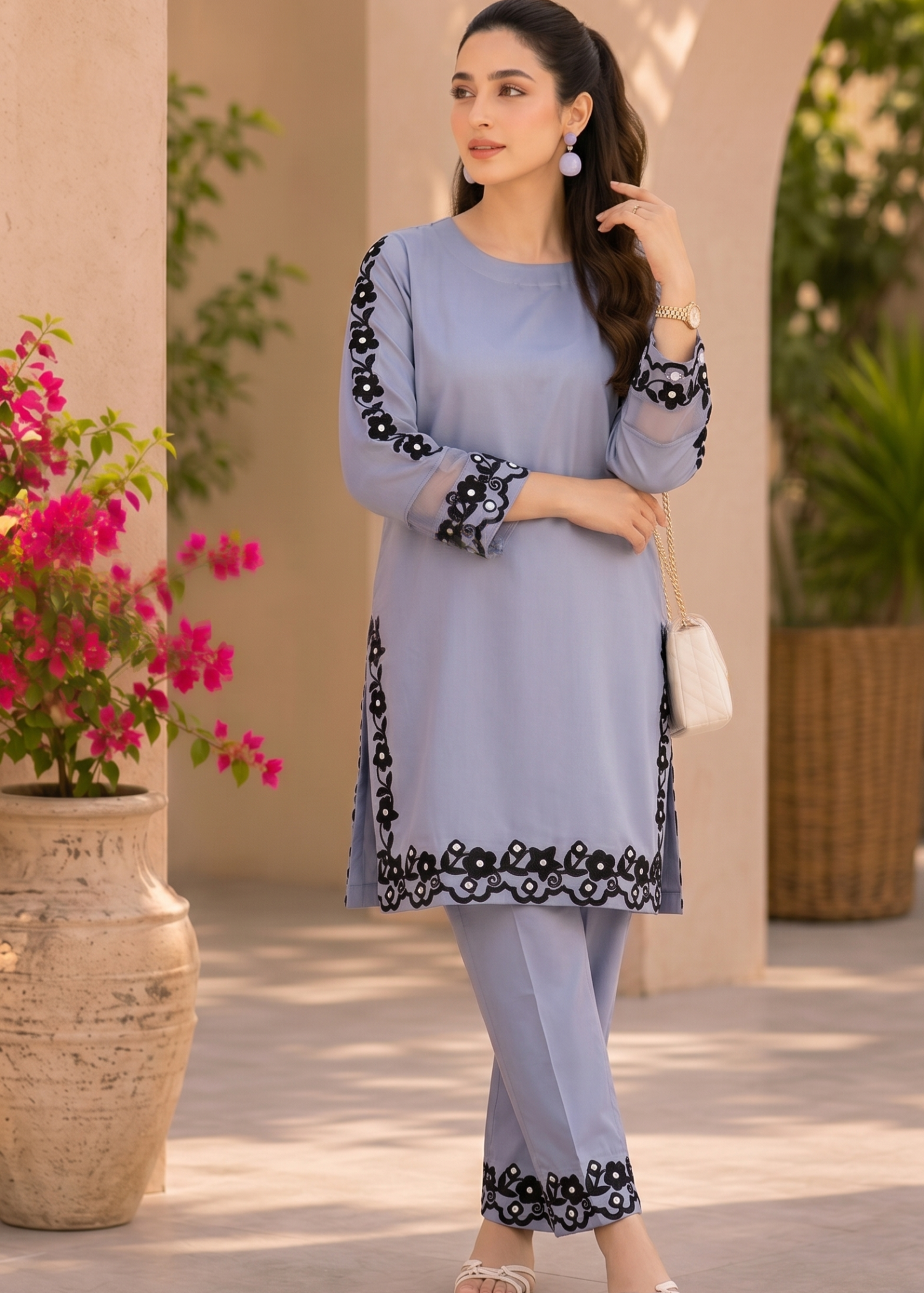 cotton Co Ord Sets in Lavender grey