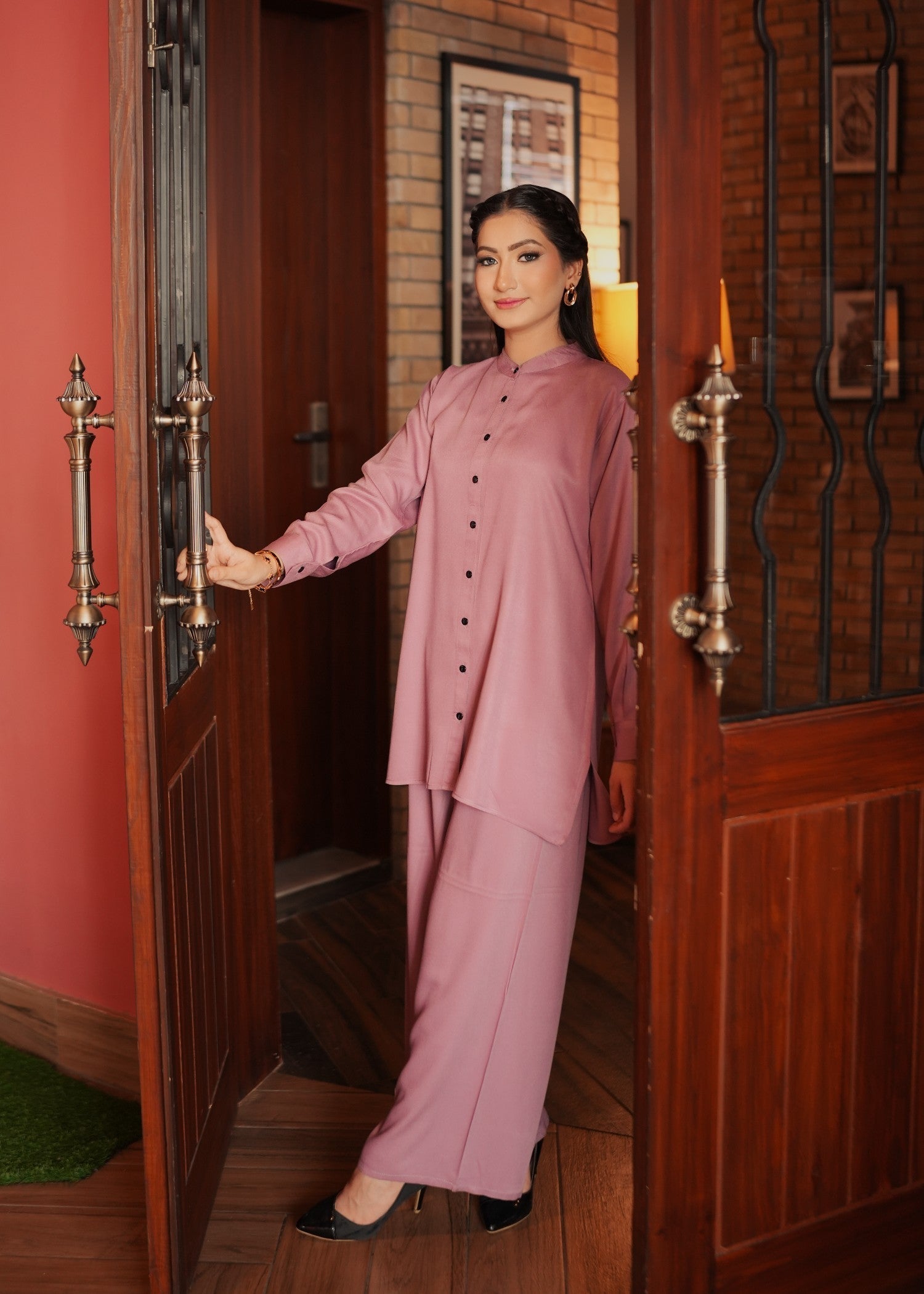 pure marina Co ord Sets in Mauve pink