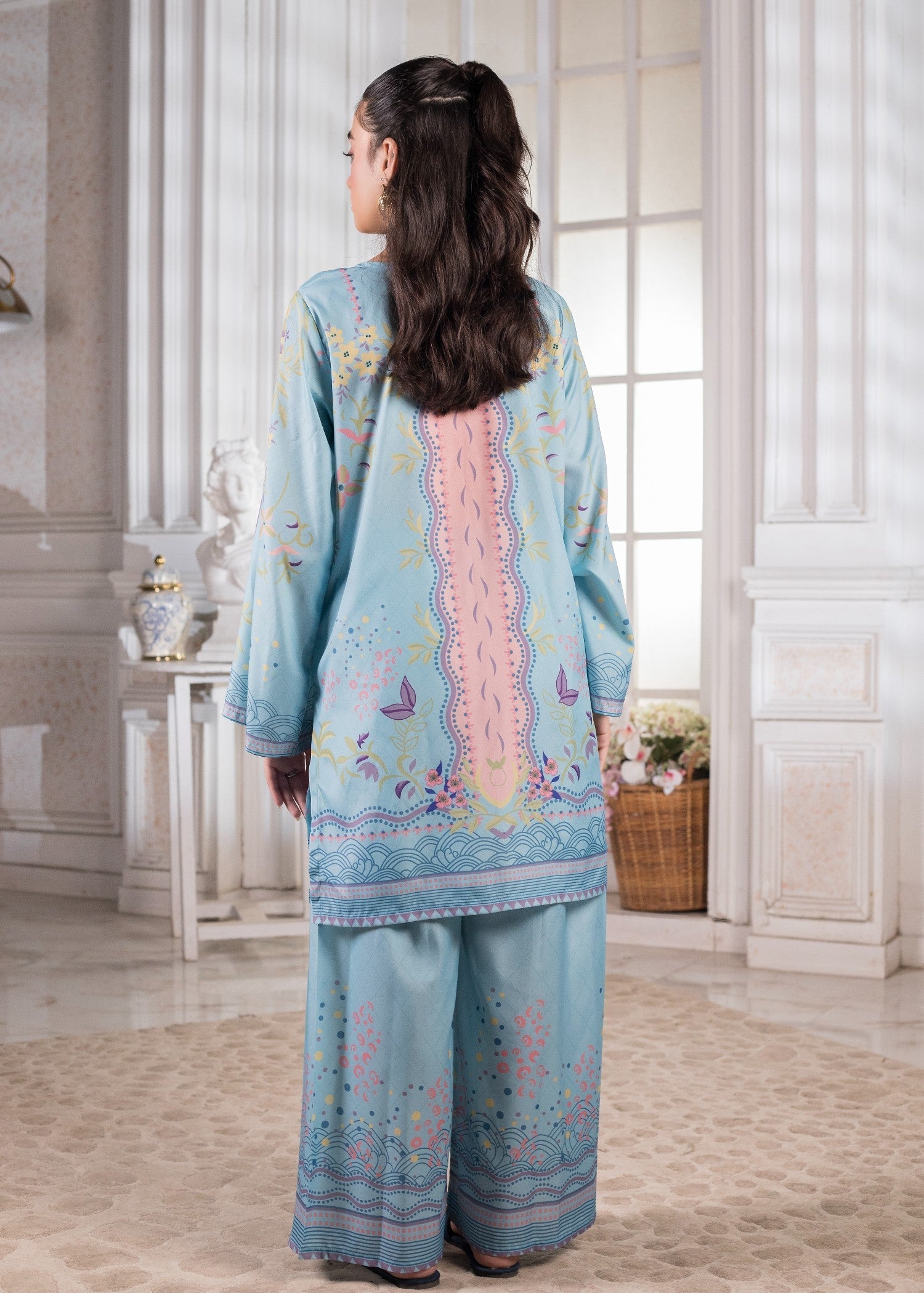 polyester crepe Co Ord Sets in Sky