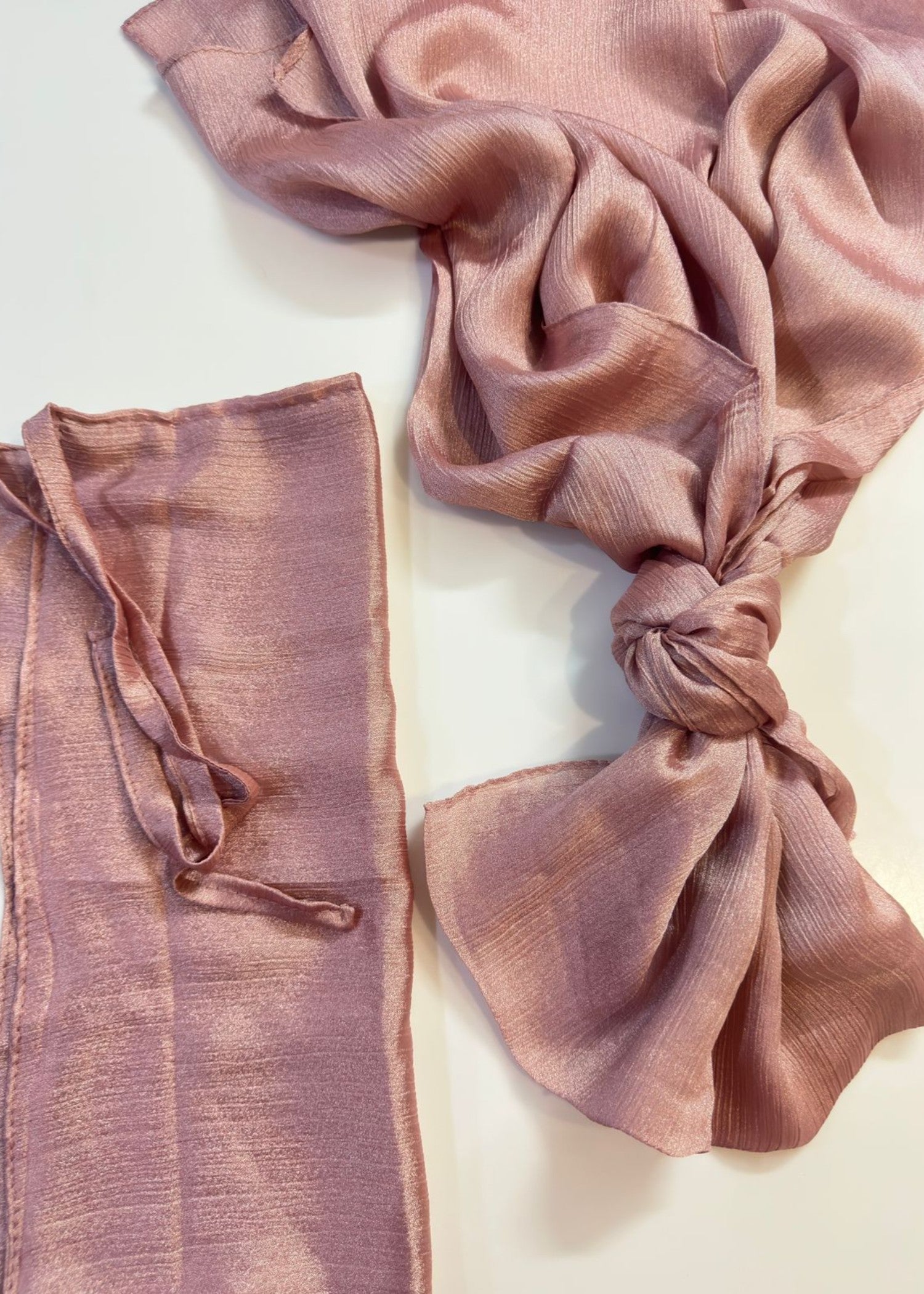 banarsi silk Hijab in Tea rose pink