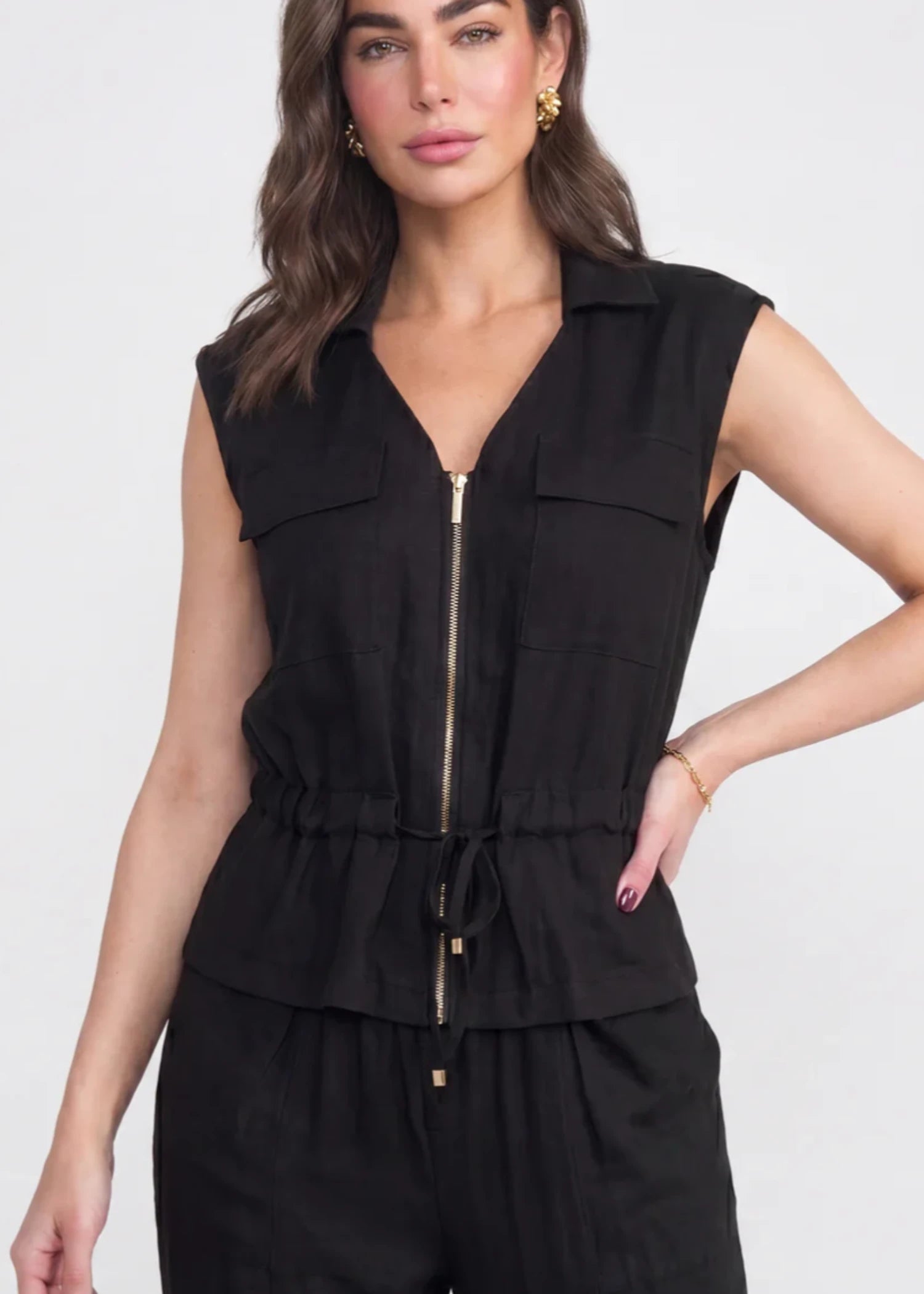 linen Top in Black