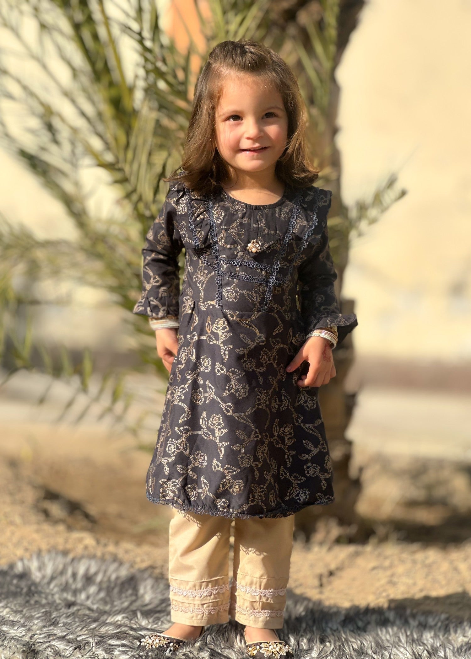 cotton Pishwas in Black
