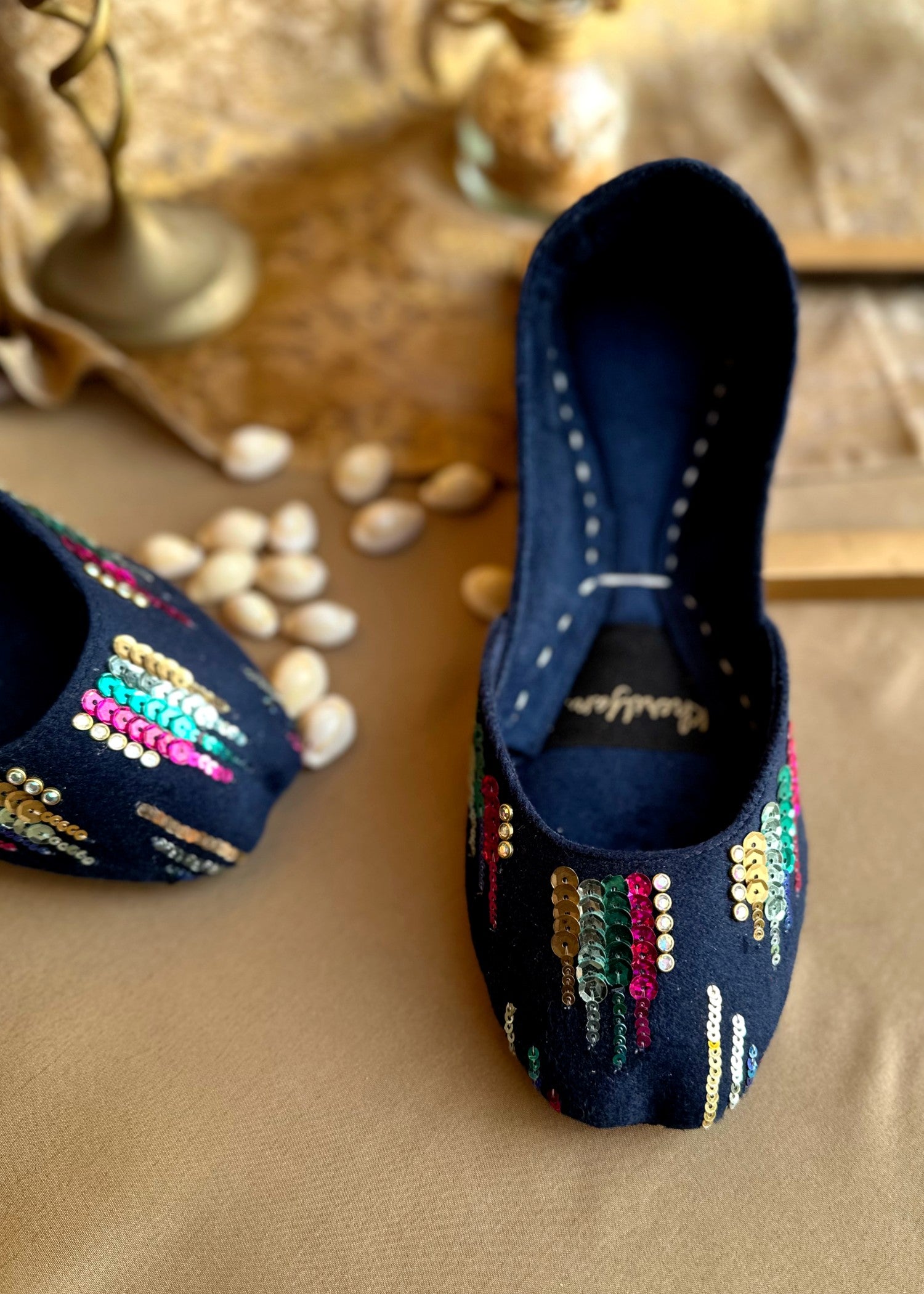 Khussa in Navy blue by - High Quality Women Khussa MIV6728