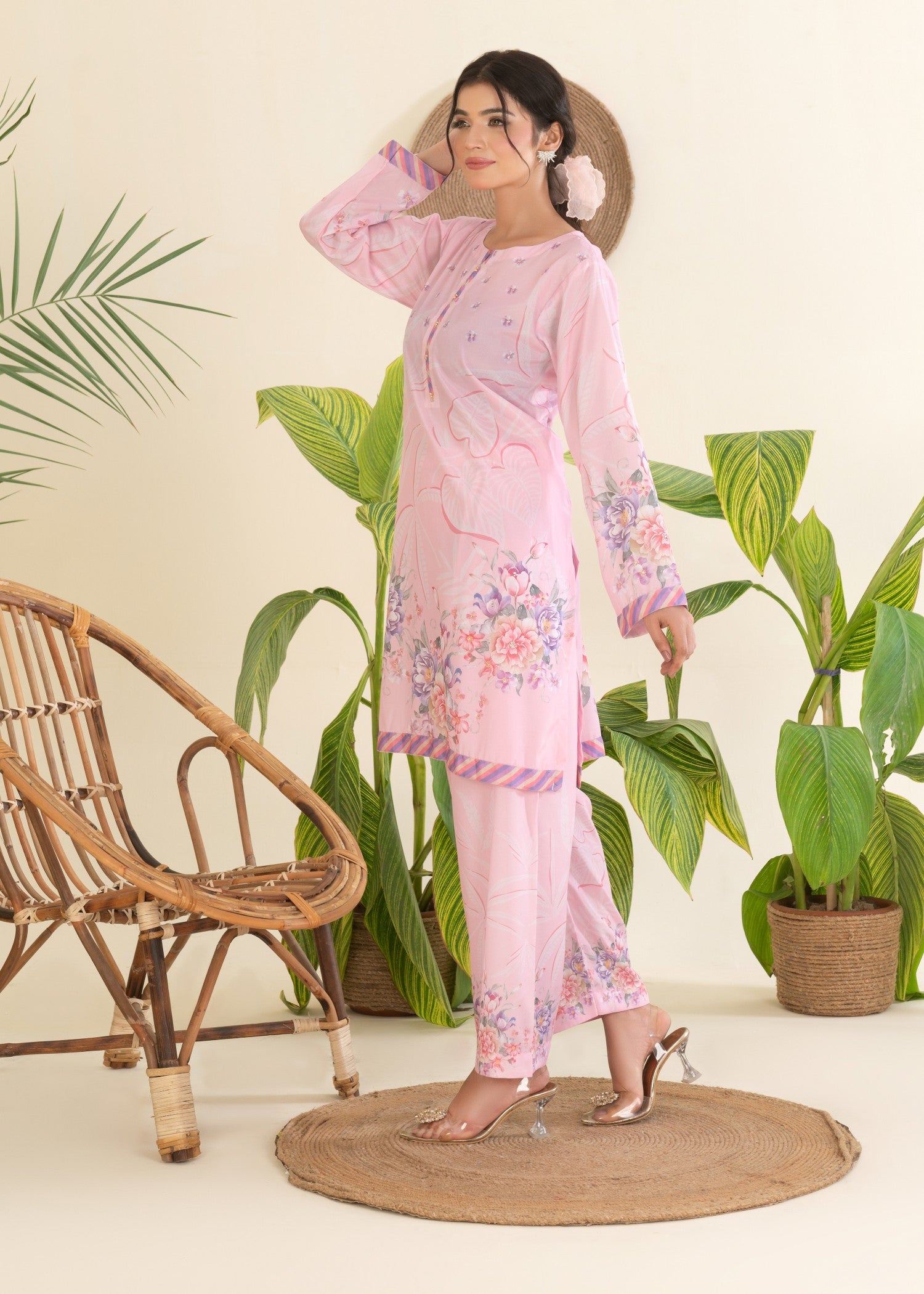 silk crepe Co Ord Sets in Pink