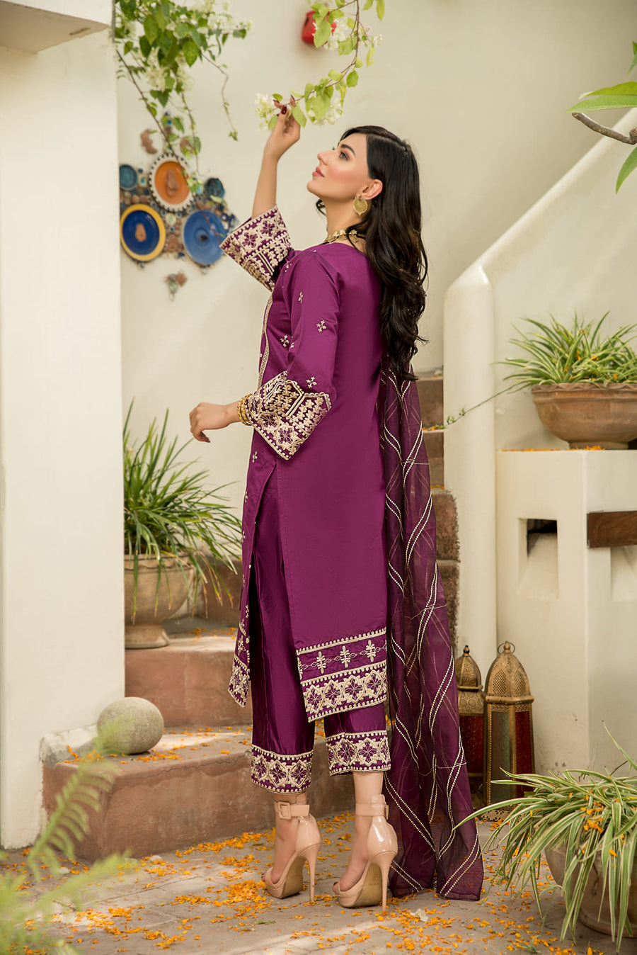 cotton Kurti in Plum