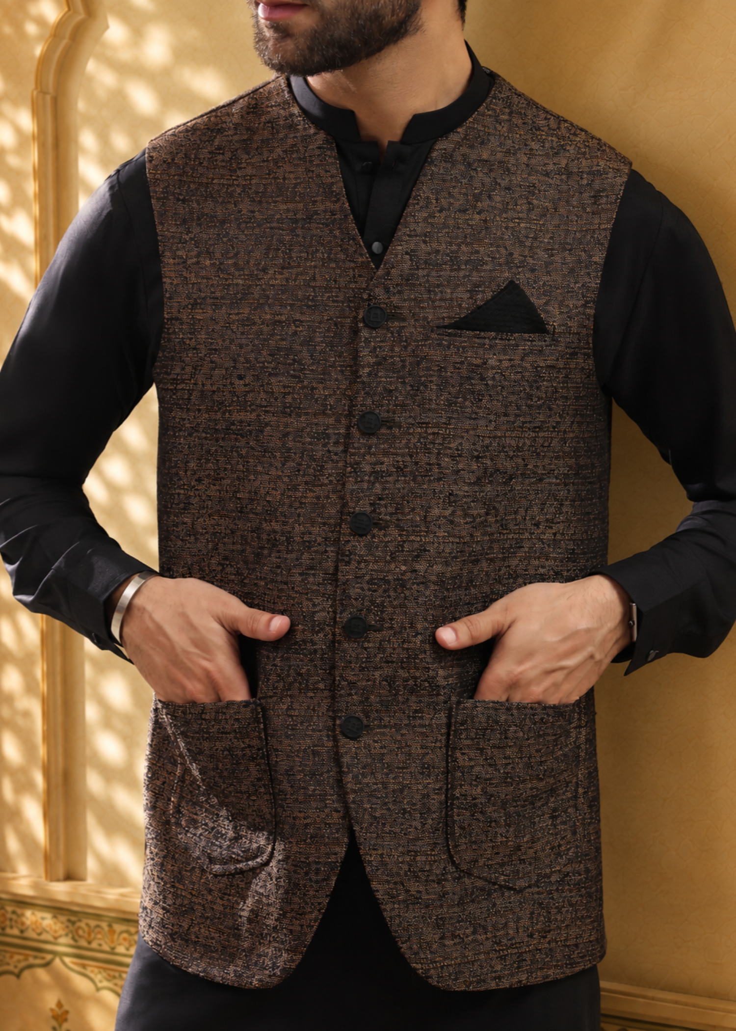 suiting Waistcoat in Mocha brown