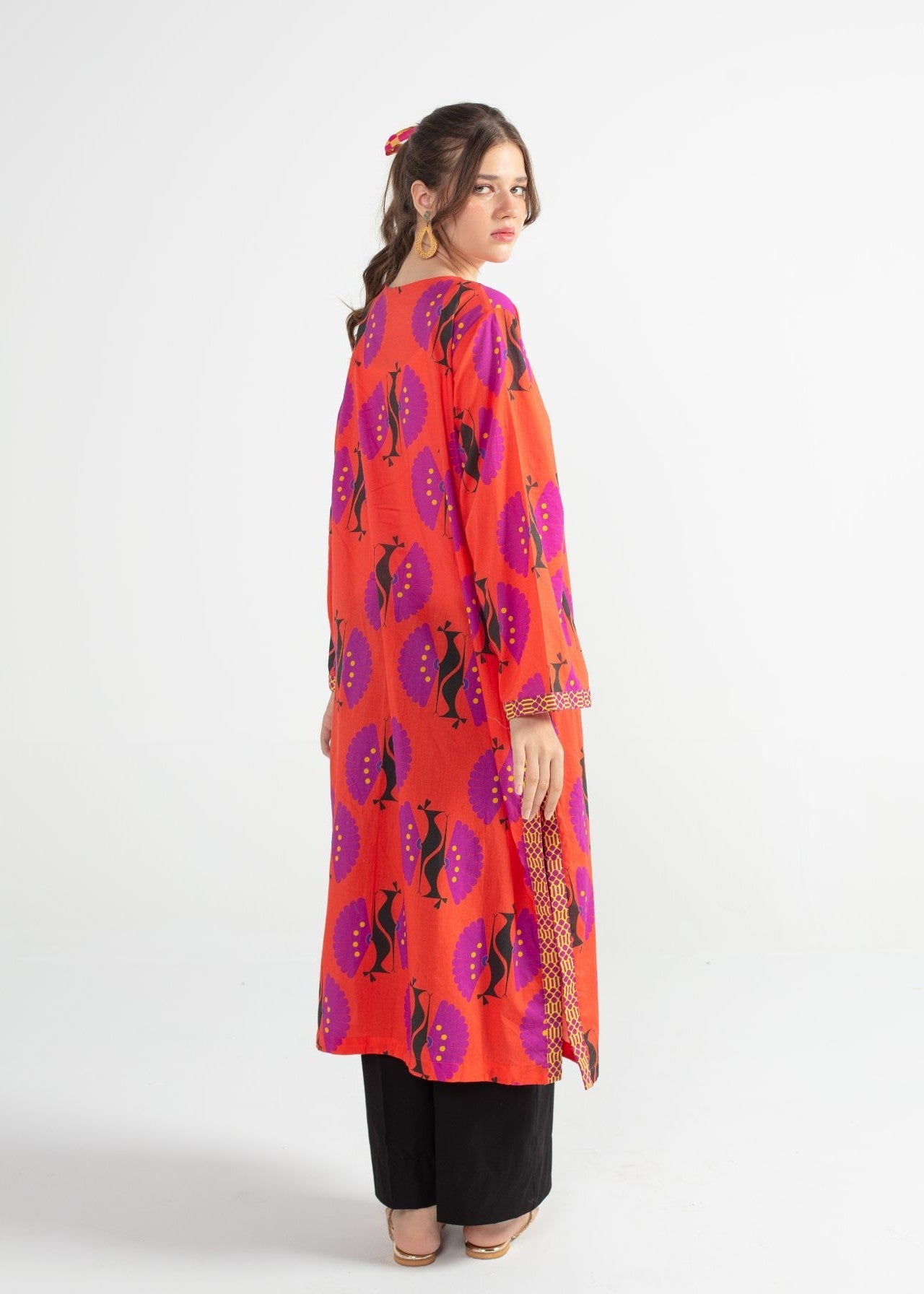 cambric Kurti in Orange
