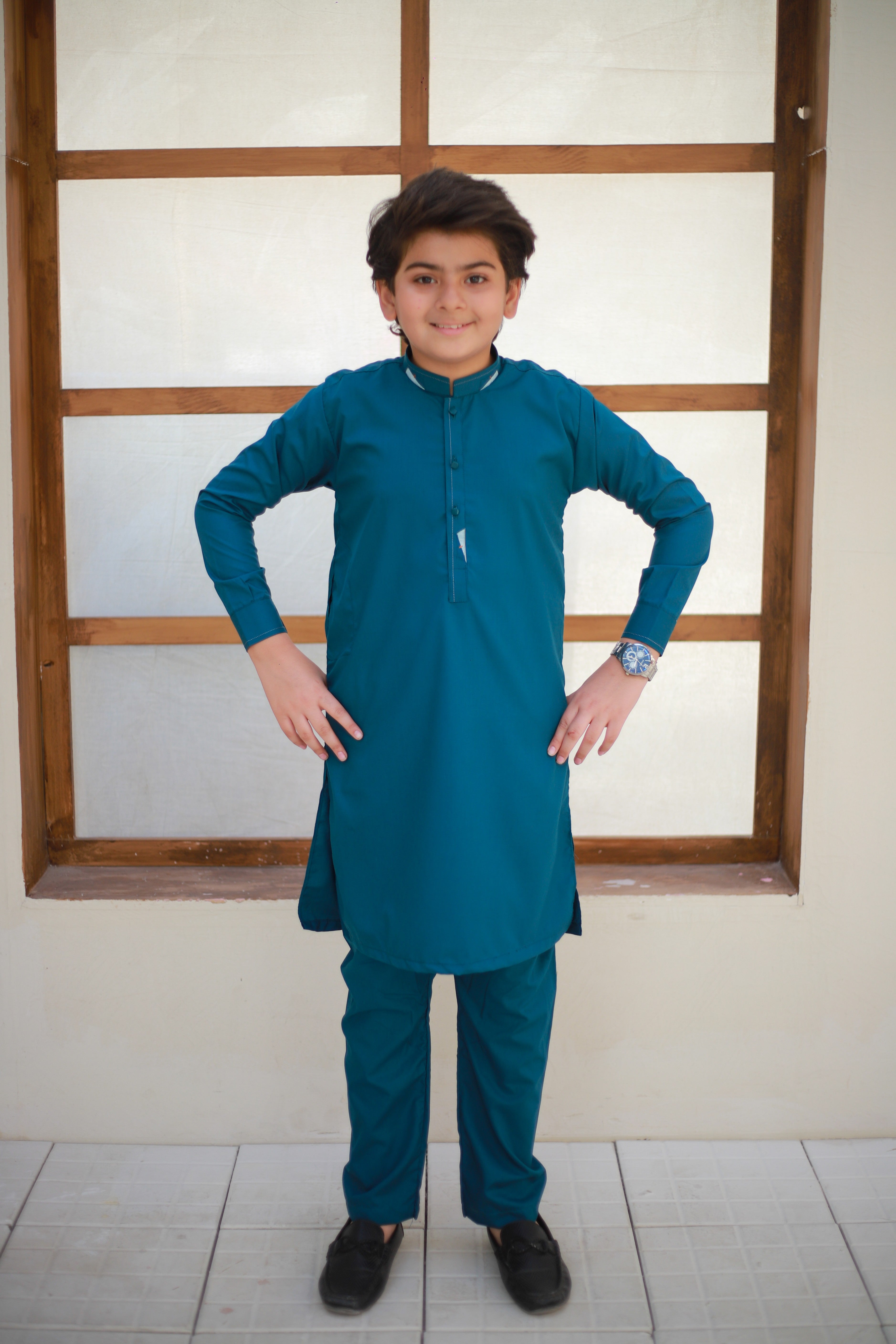 wash & wear Kurta Set in Dark cyan