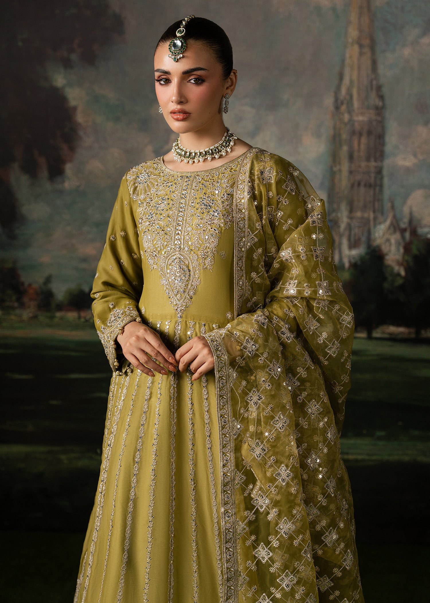 chiffon Maxi in Olive green