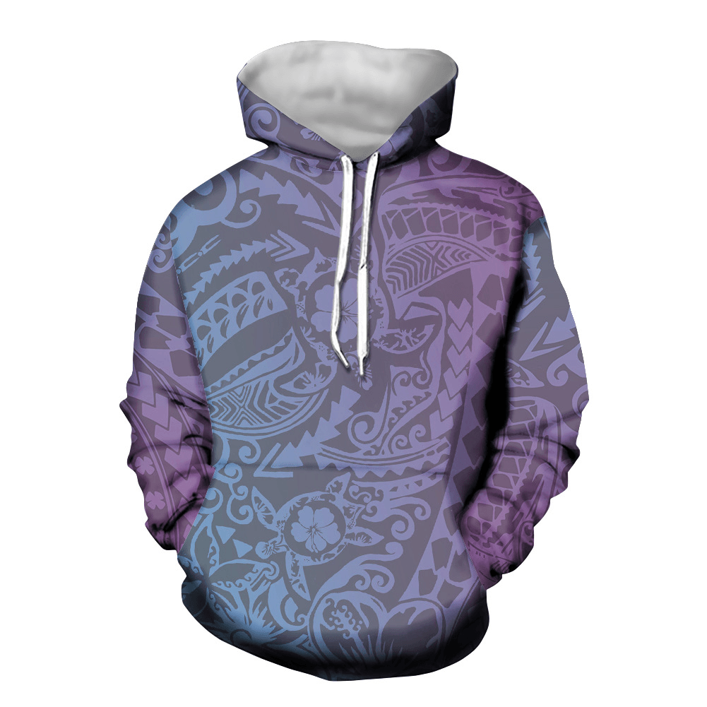 A Low-Order Hooded Sweater Polynesian Turtle Pullover with Pocket Long-Sleeved Top to Customize the New Style