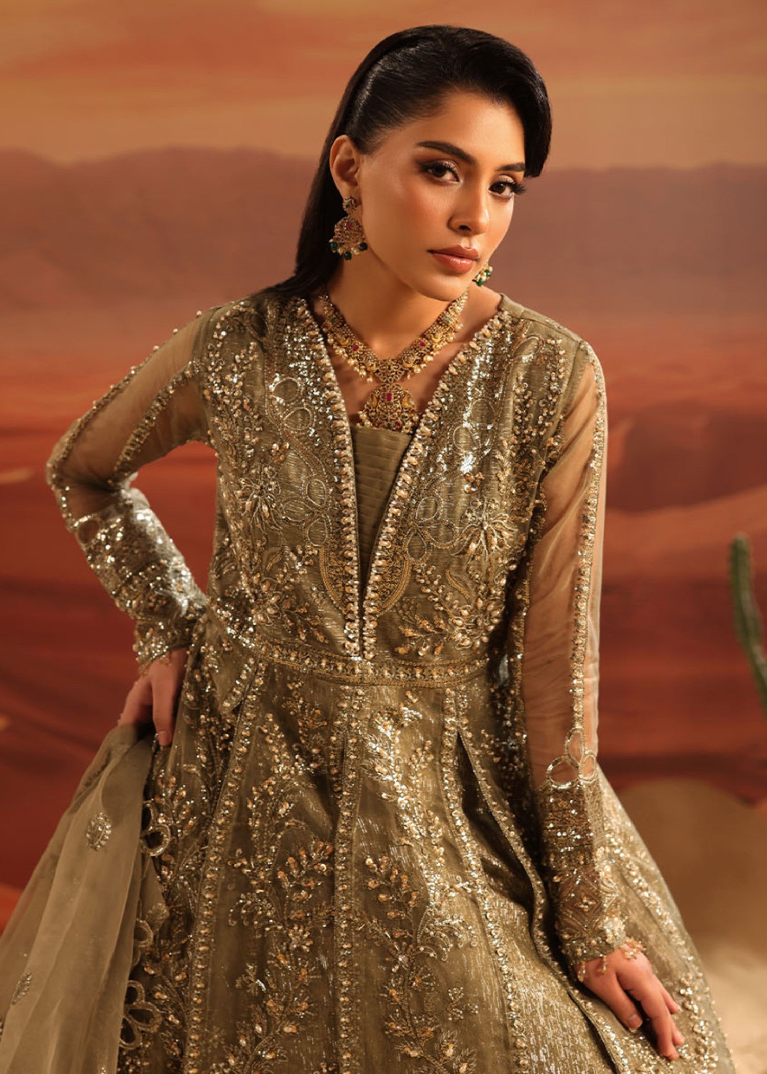 organza Maxi in Tan brown
