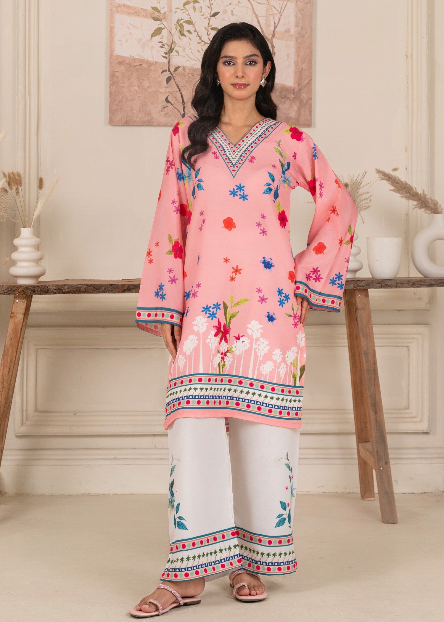 poly lawn Co ord Sets in Bubblegum pink