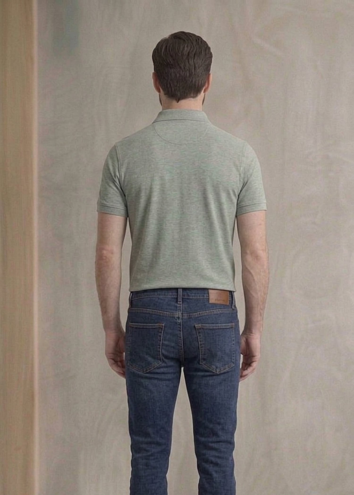 cotton Polo Shirt in Sage green by Imagination Apparel