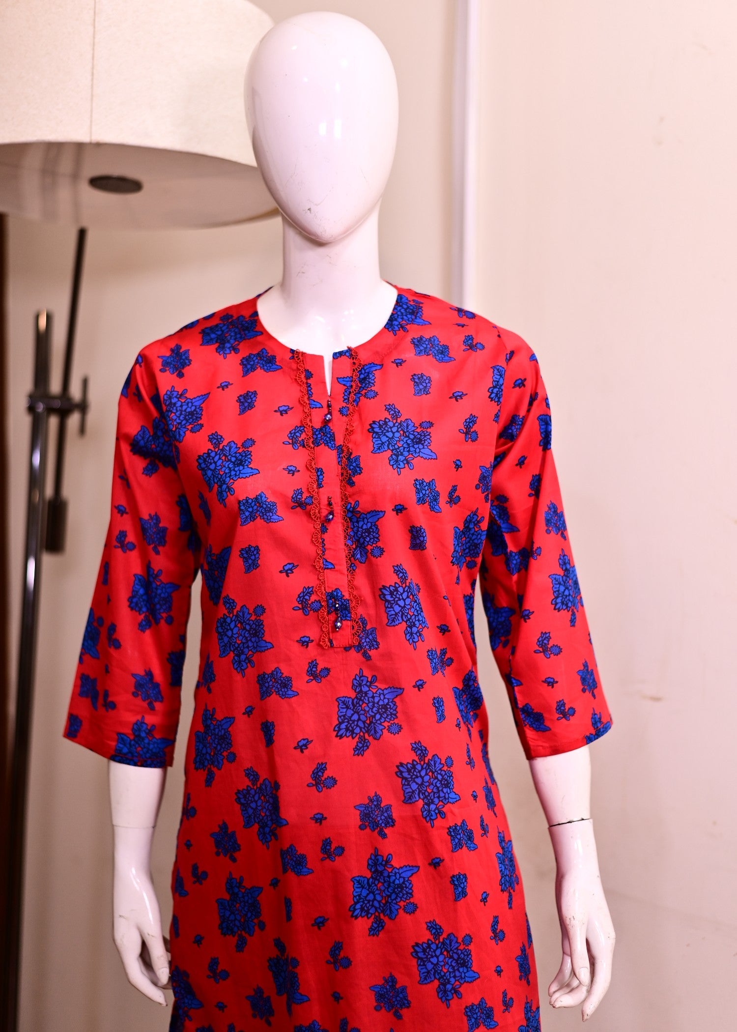 lawn cotton Co Ord Sets in Red