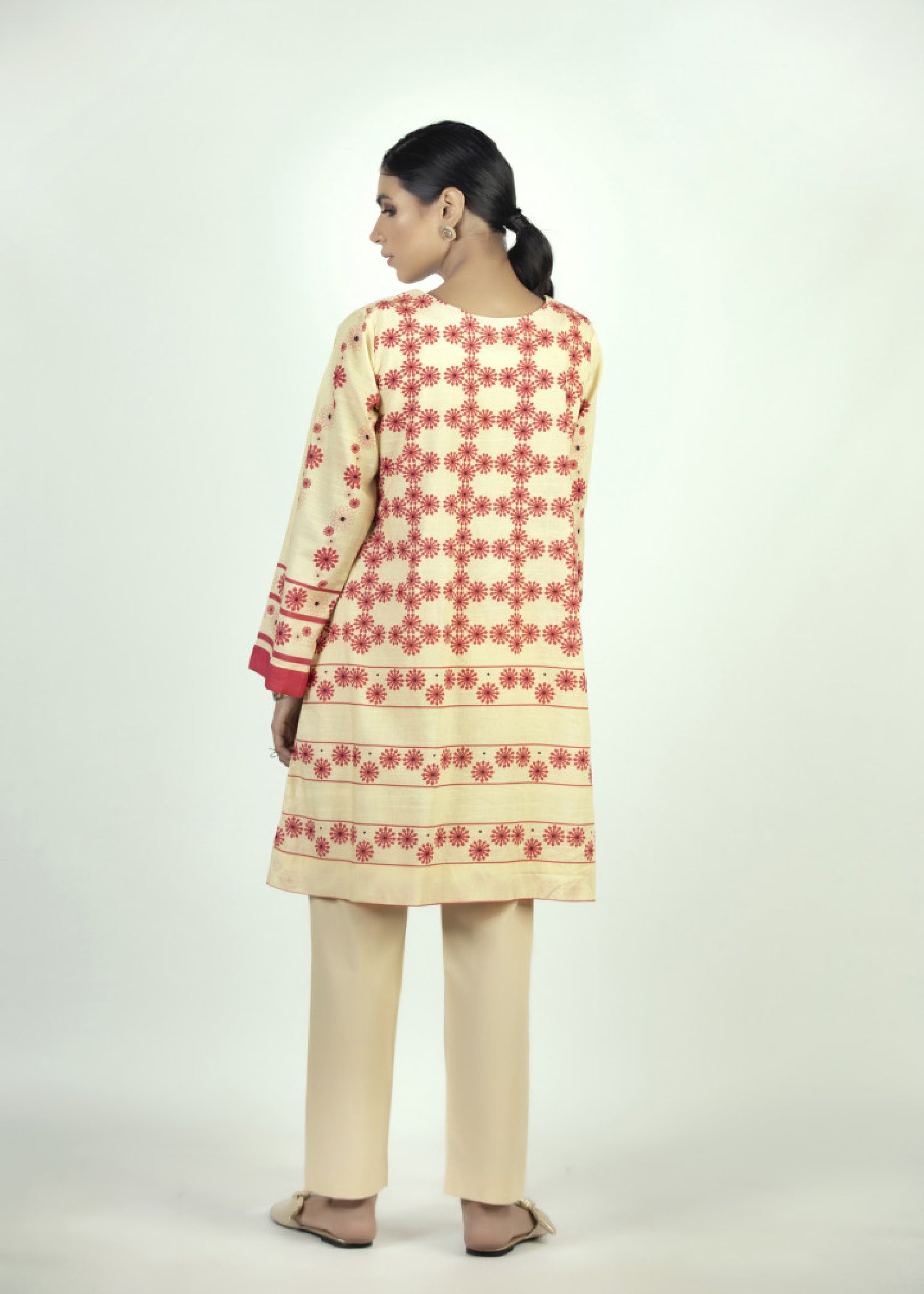 linen Short Frock in Beige