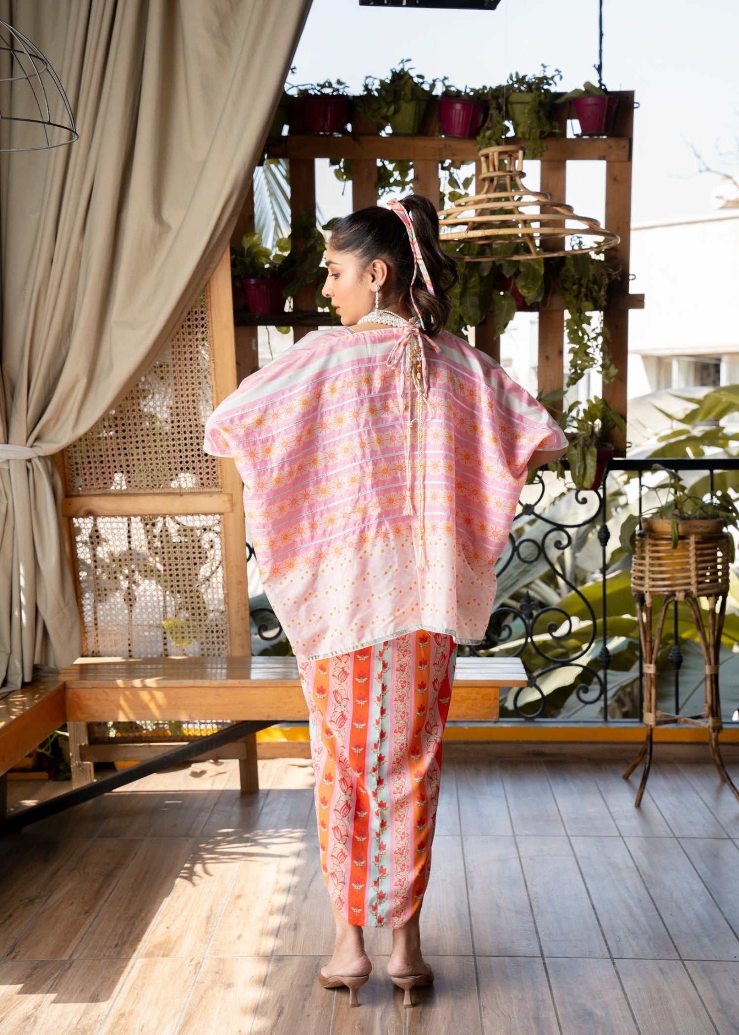 crepe georgette Skirt in Multi