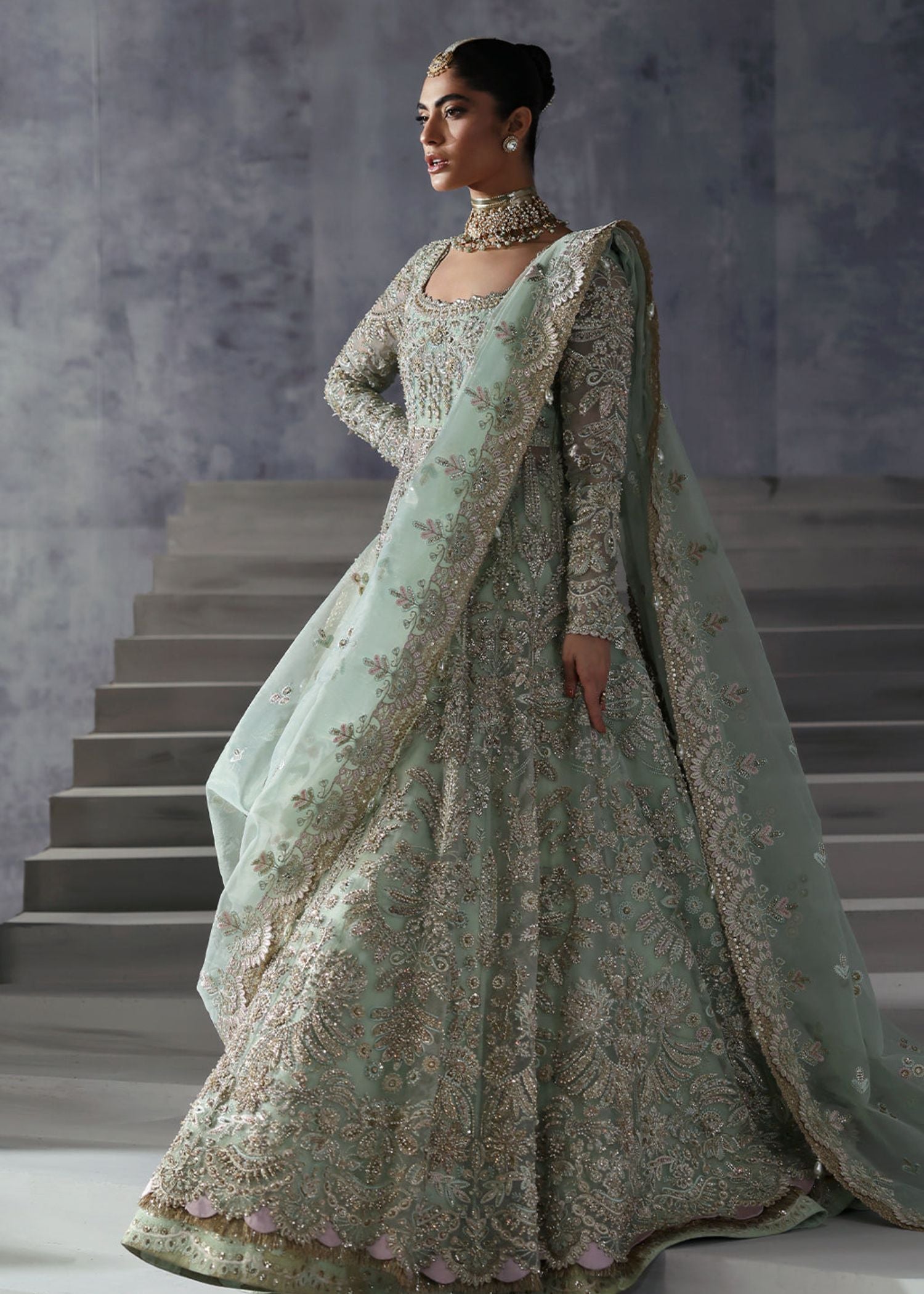organza Maxi in Pastel green