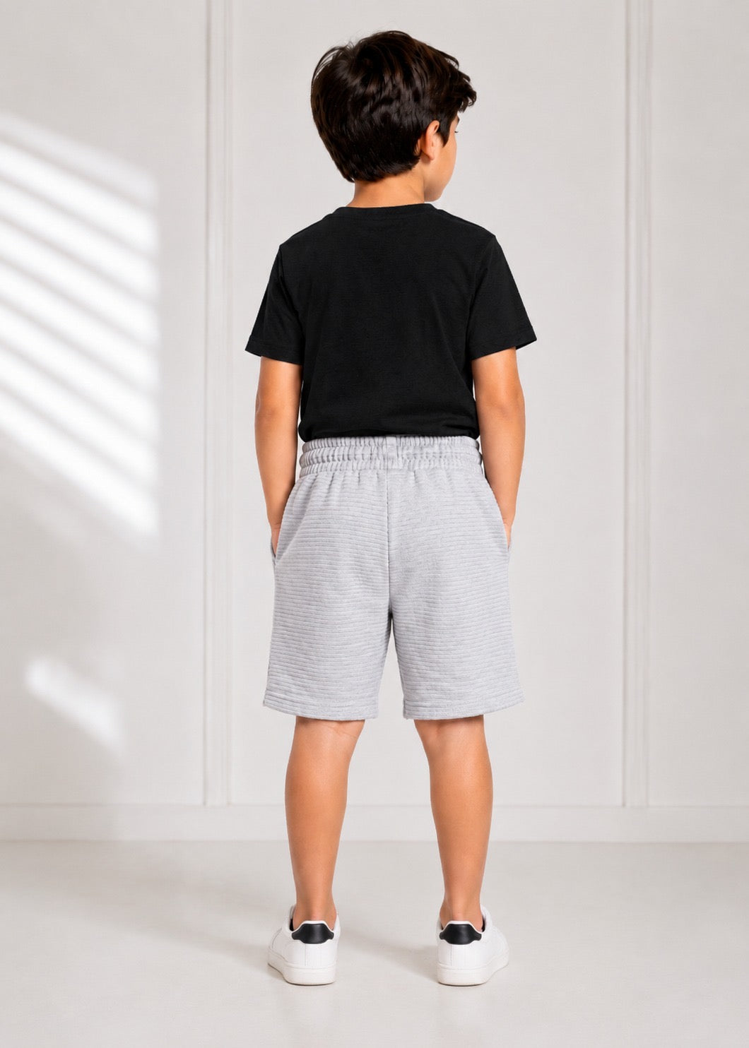 jersey knit Shorts in Pastel grey