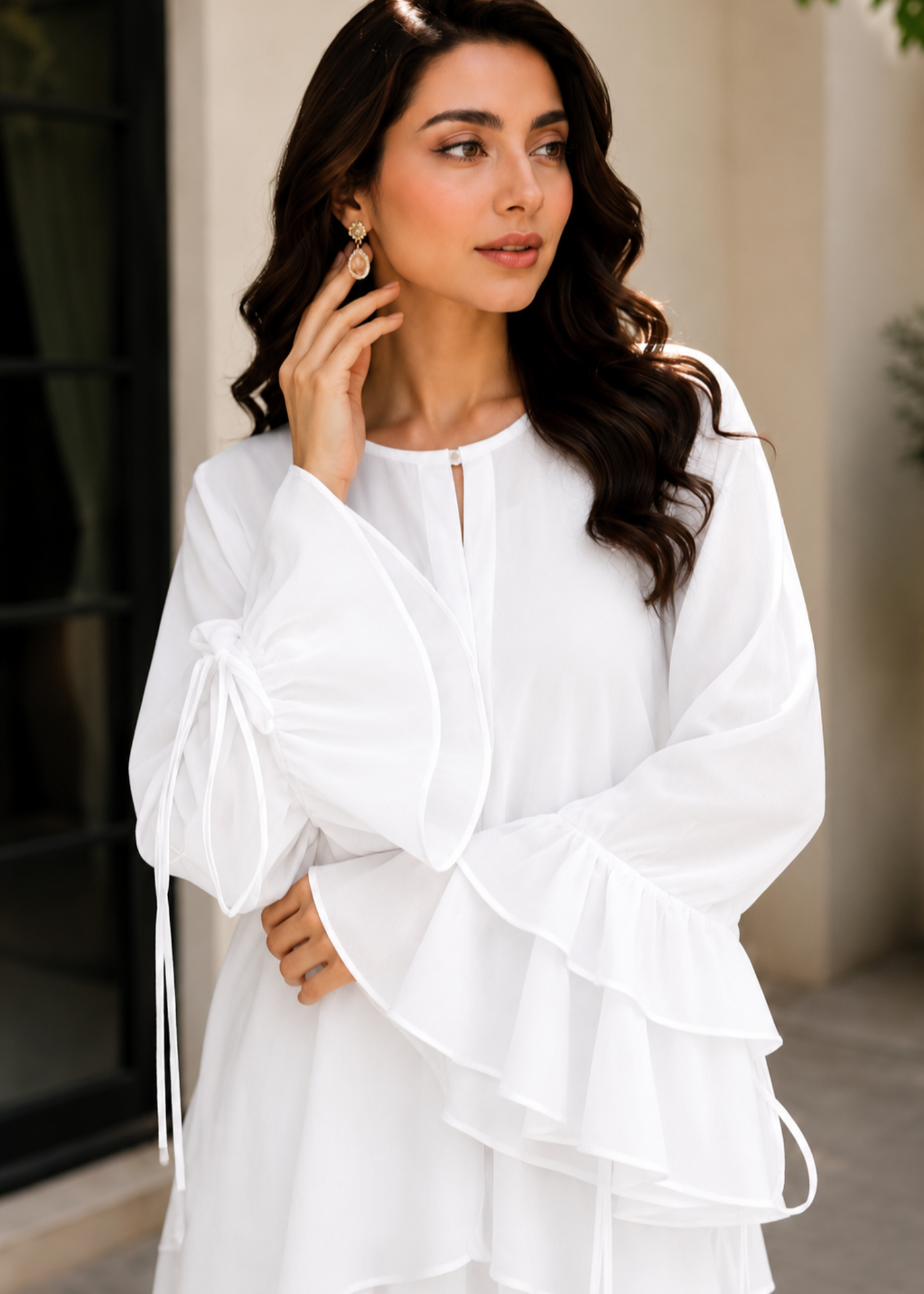 chiffon Skirt in White