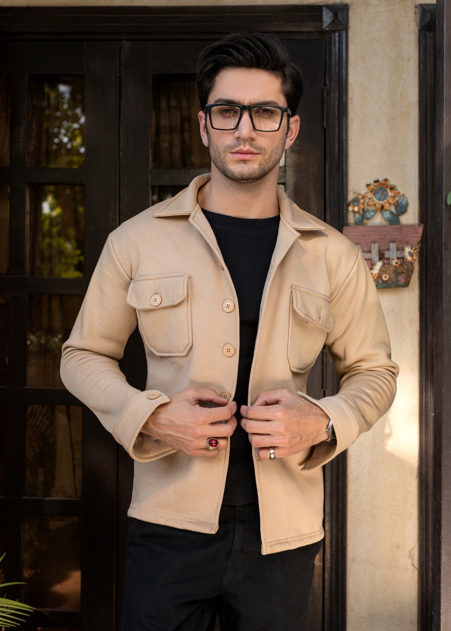 fleece Jacket in Beige