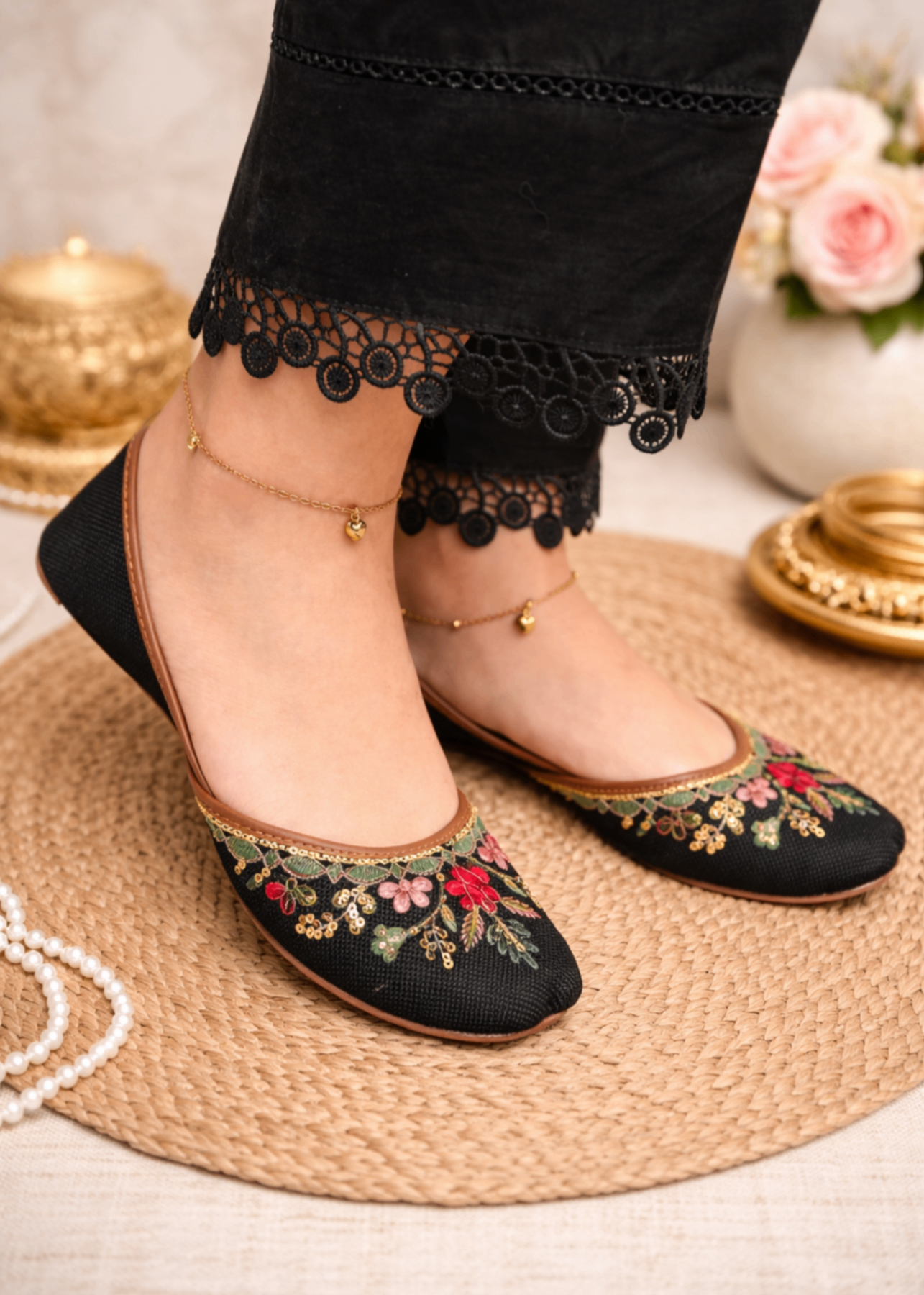 Khussa in Black by - High Quality Women Khussa BNV2255
