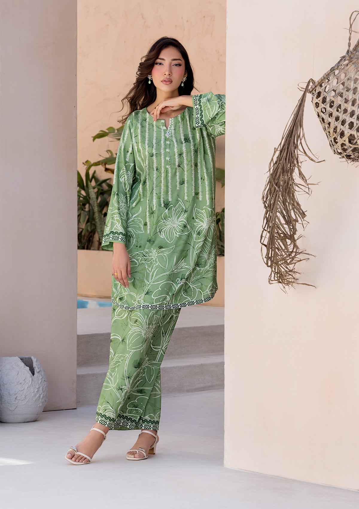 lawn Co Ord Sets in Yellow green
