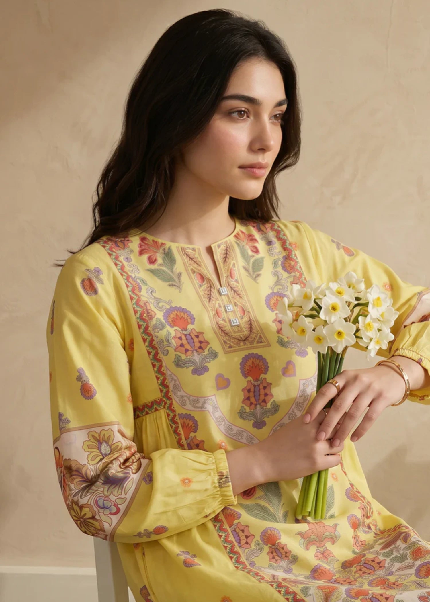 lawn Dress in Yellow
