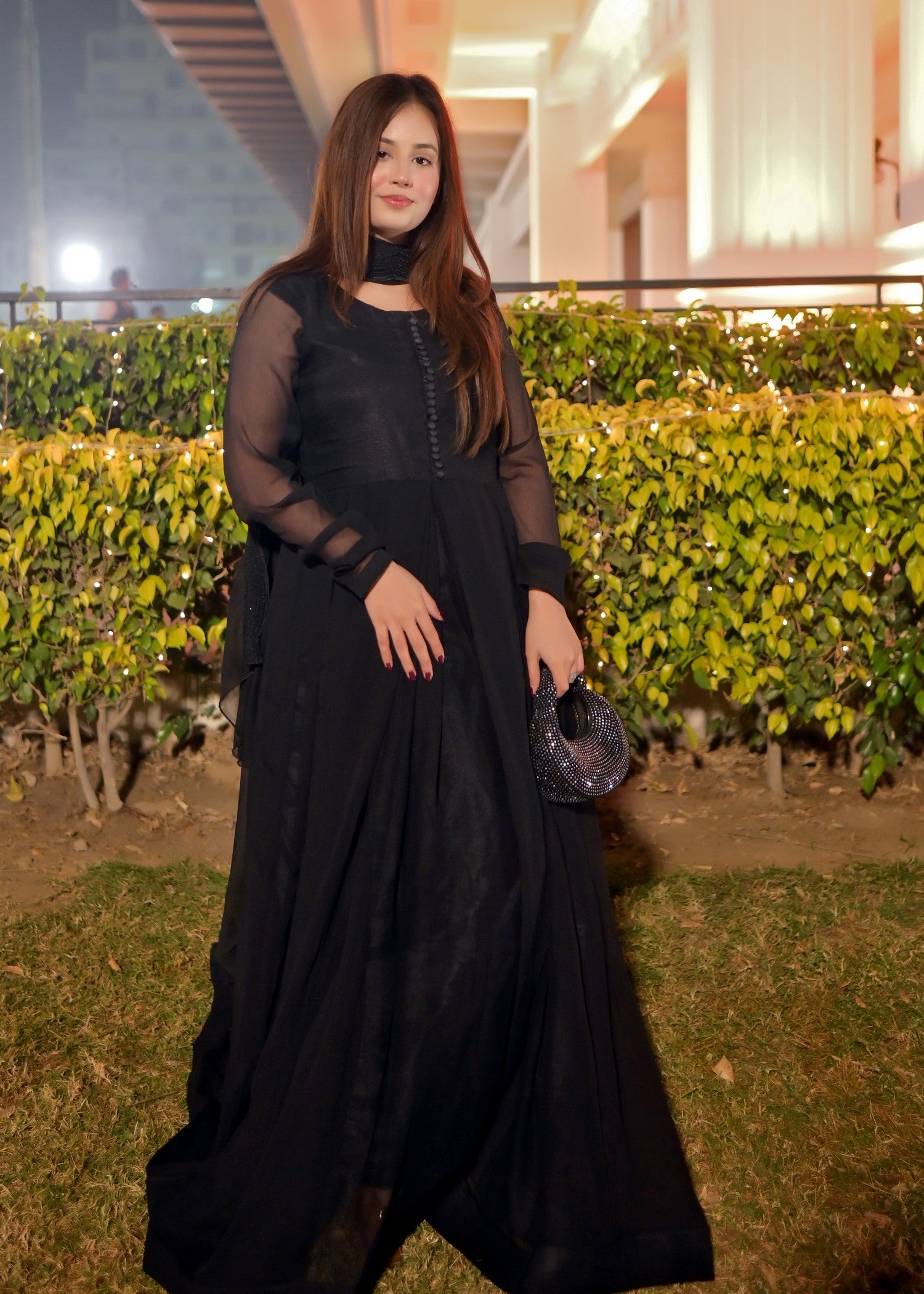 chiffon Maxi in Jet black