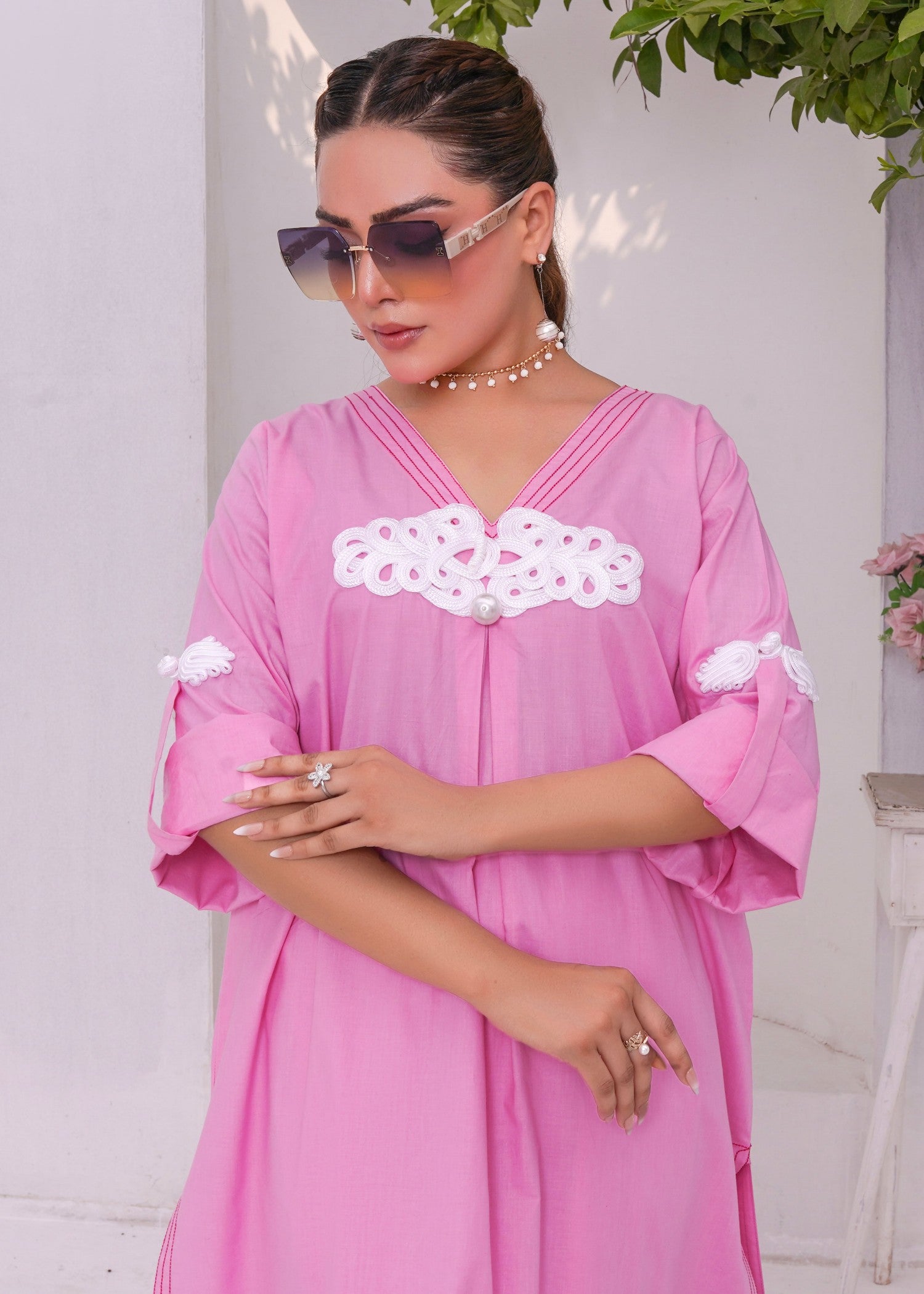 cotton Kurta Set in Cotton candy