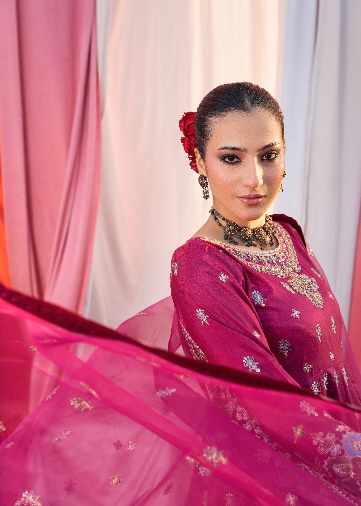 silk Maxi in Shocking pink