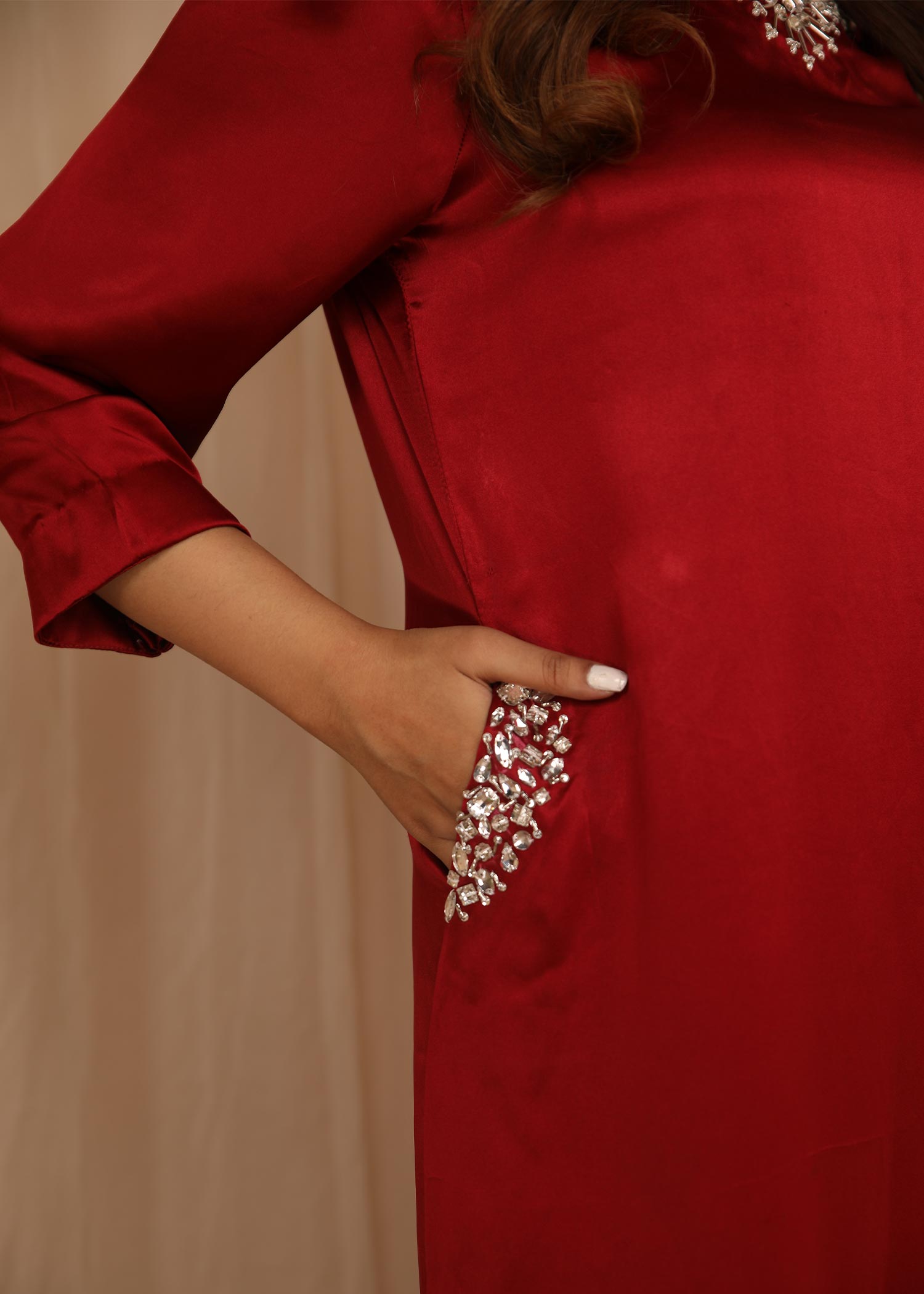 charmuse/shamooz Kaftan in Red