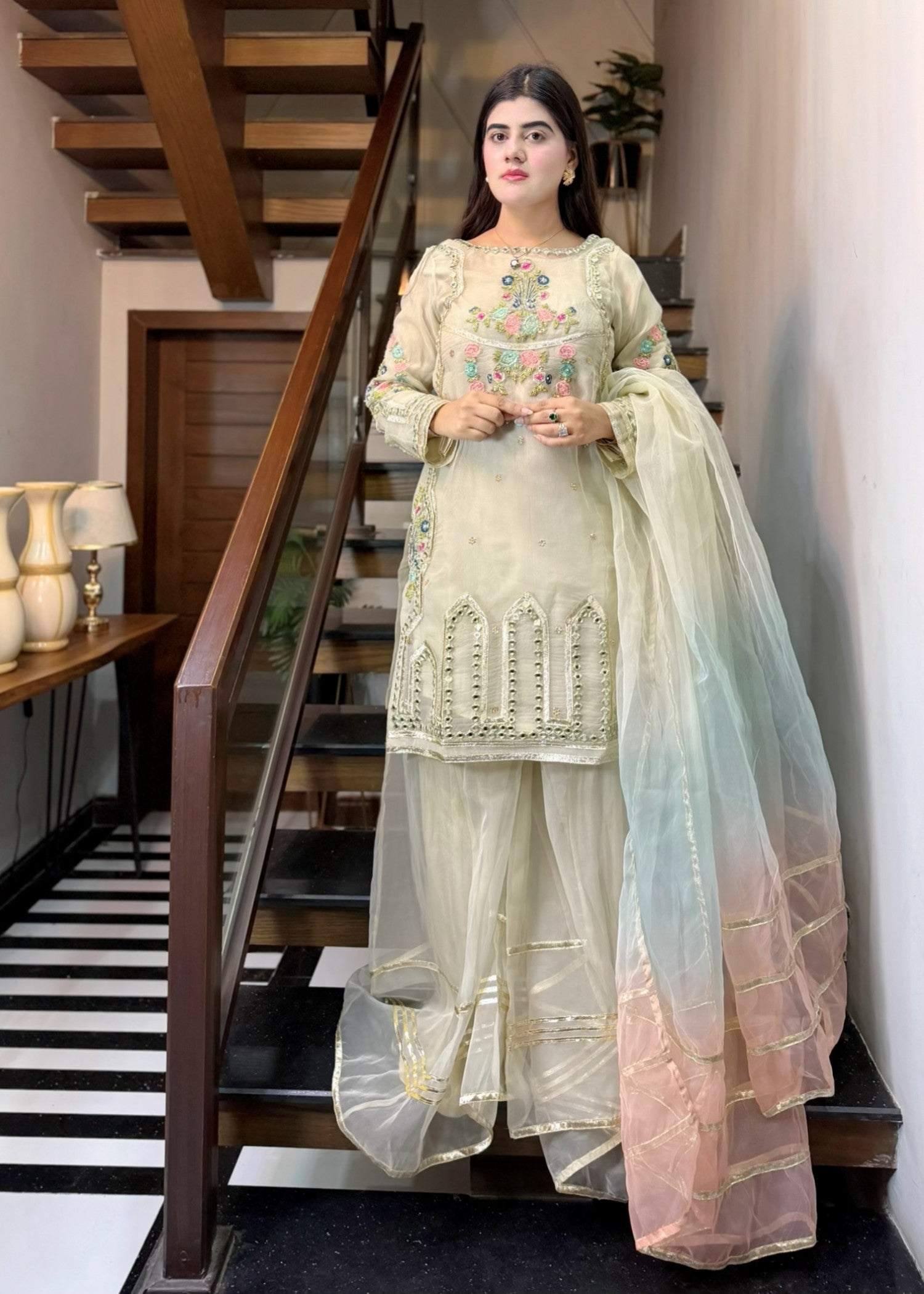 organza Sharara in Snow