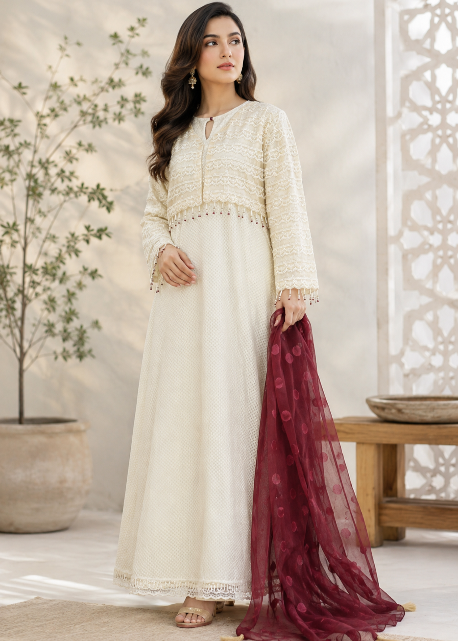 net Maxi in Cream
