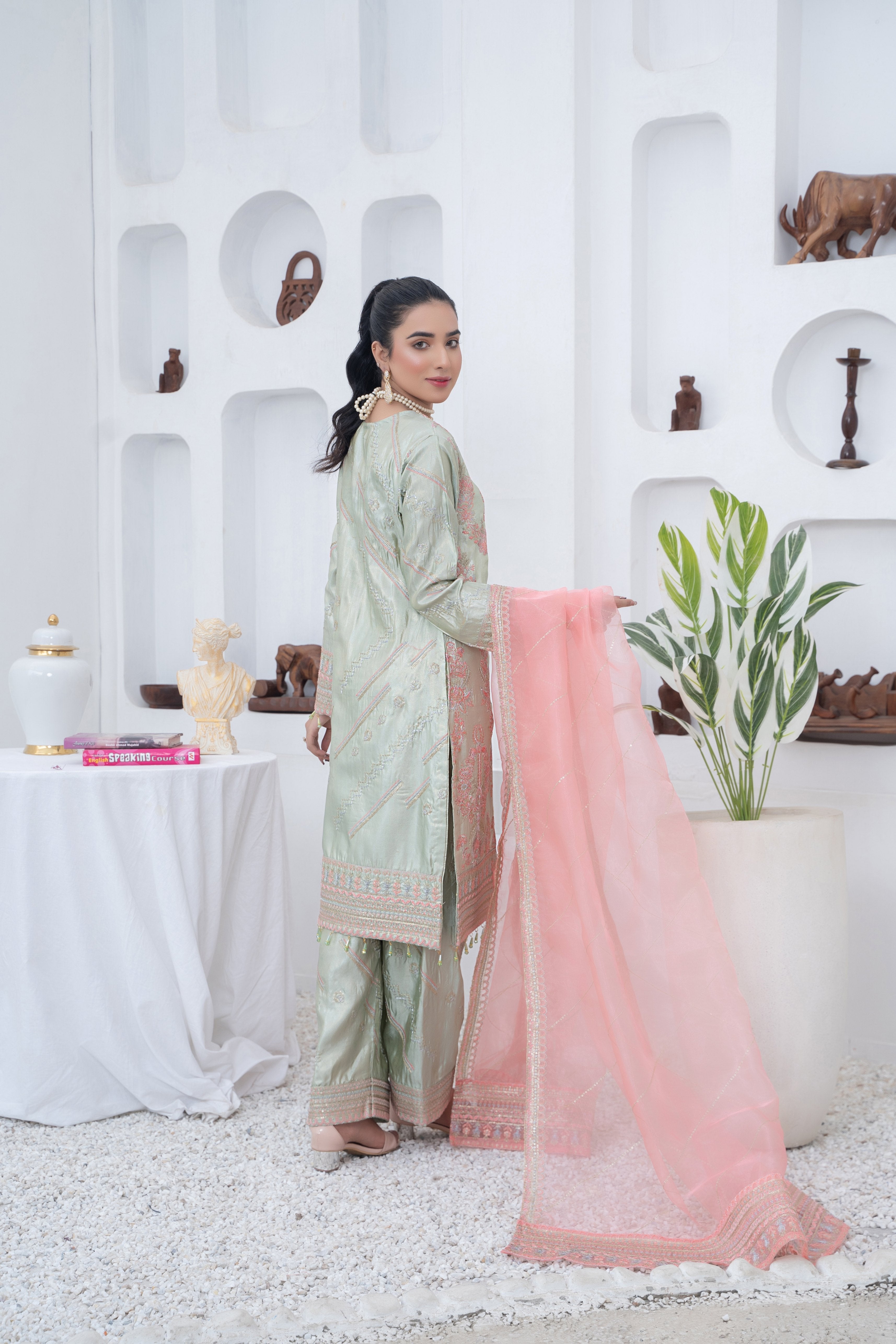 masuri Kurta Set in Mint green