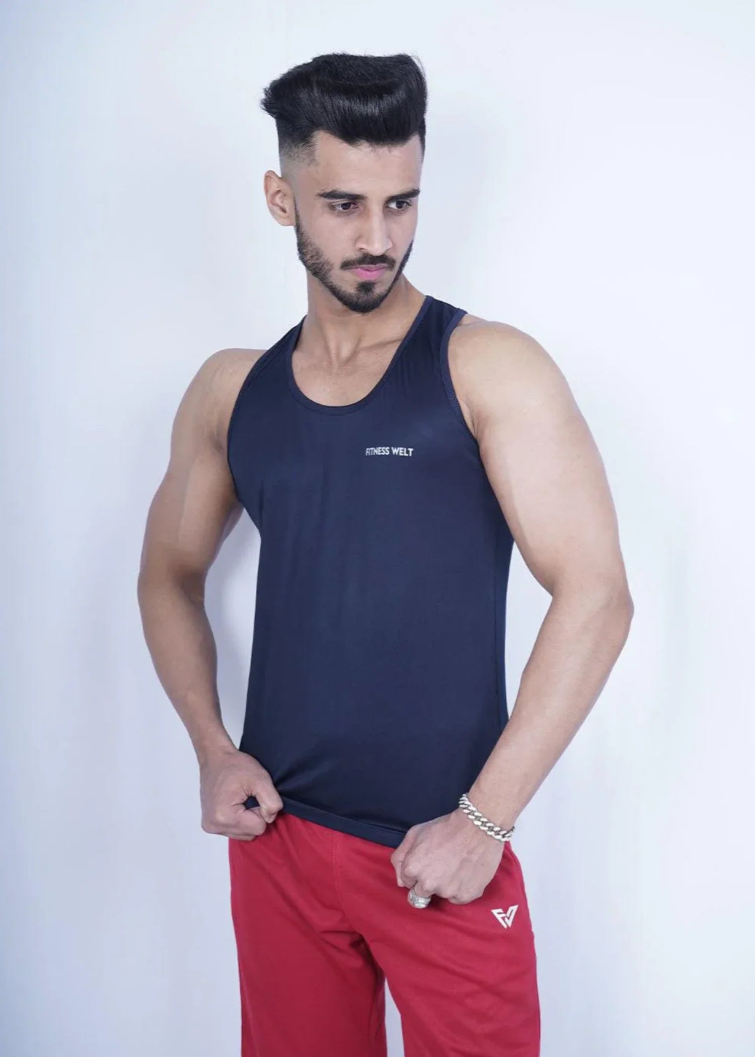 polyester Tank Top in Dark blue