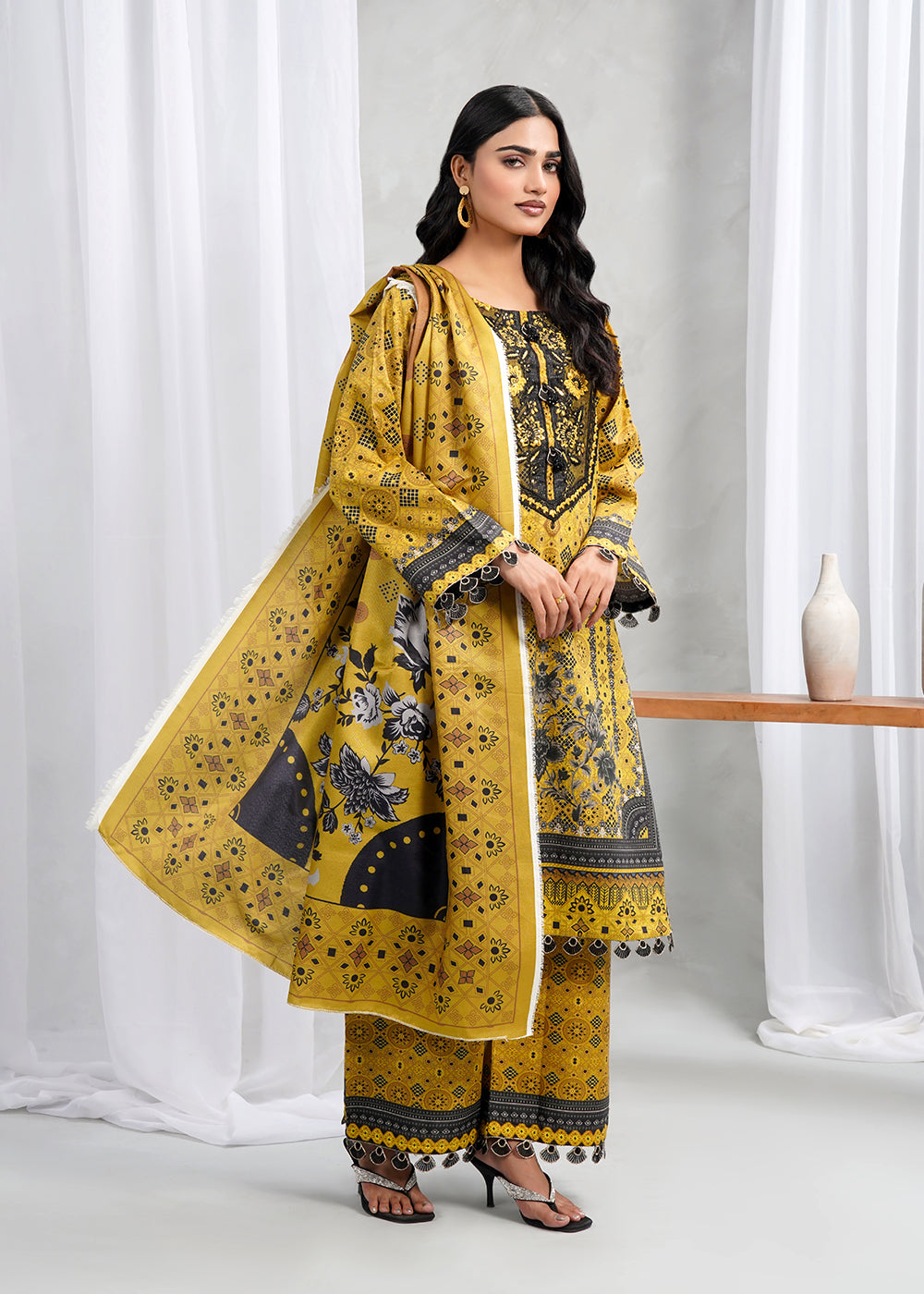 suiting Kurta Set in Mustard