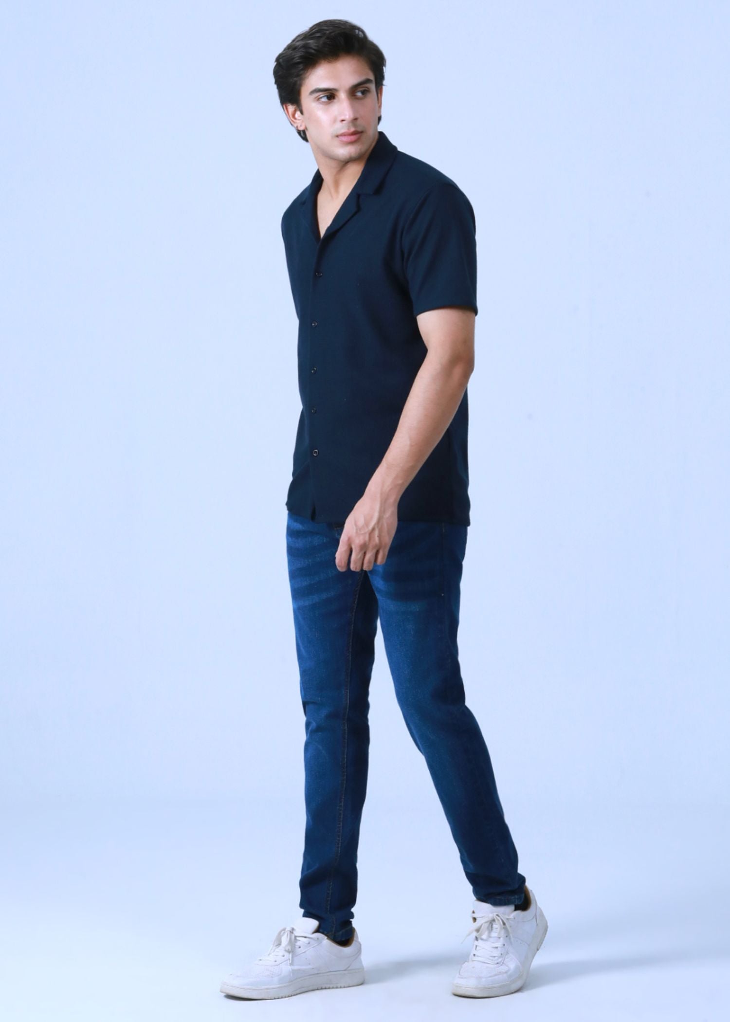 jacquard Casual Shirt in Blue