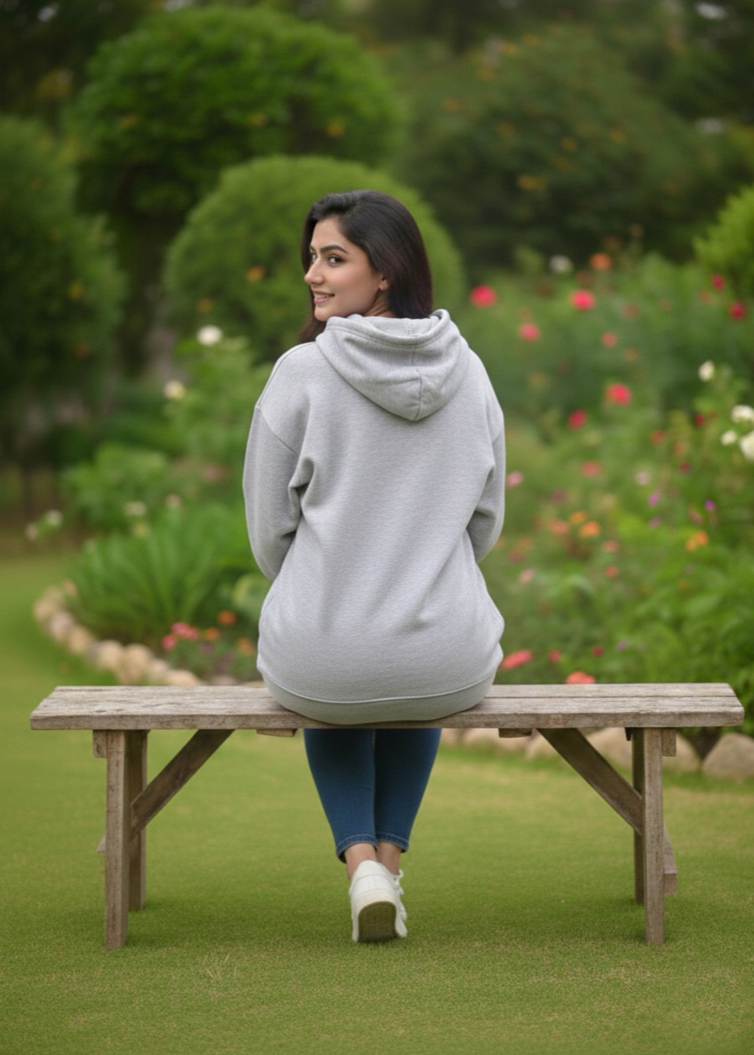 fleece Hoodie in Grey