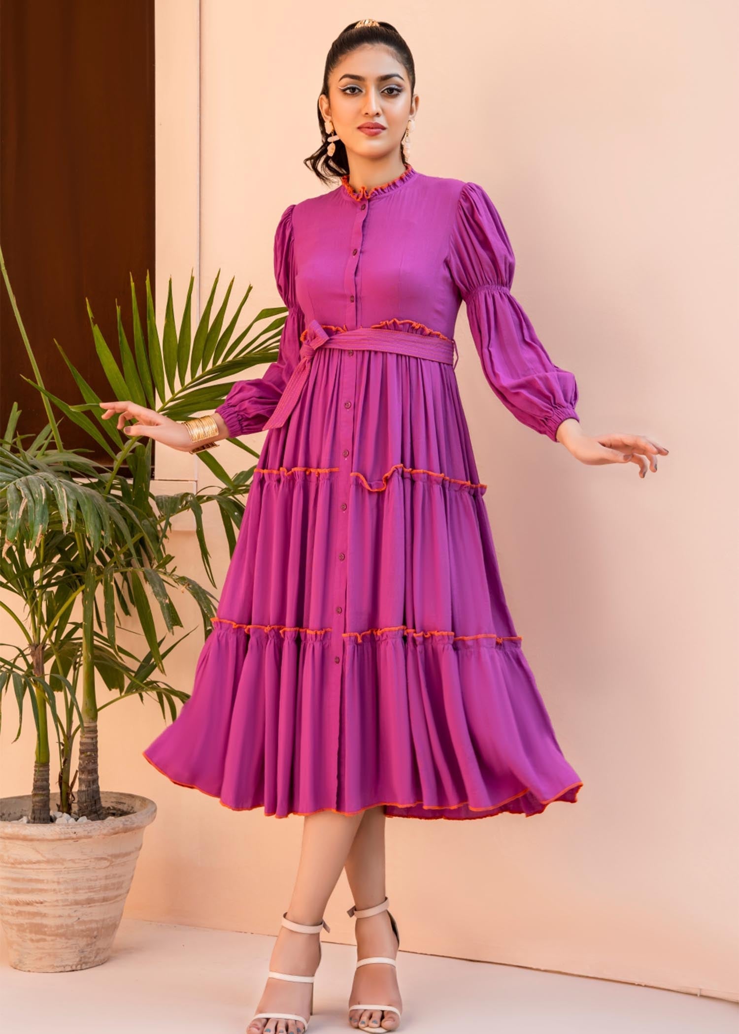 lawn Dress in Orchid