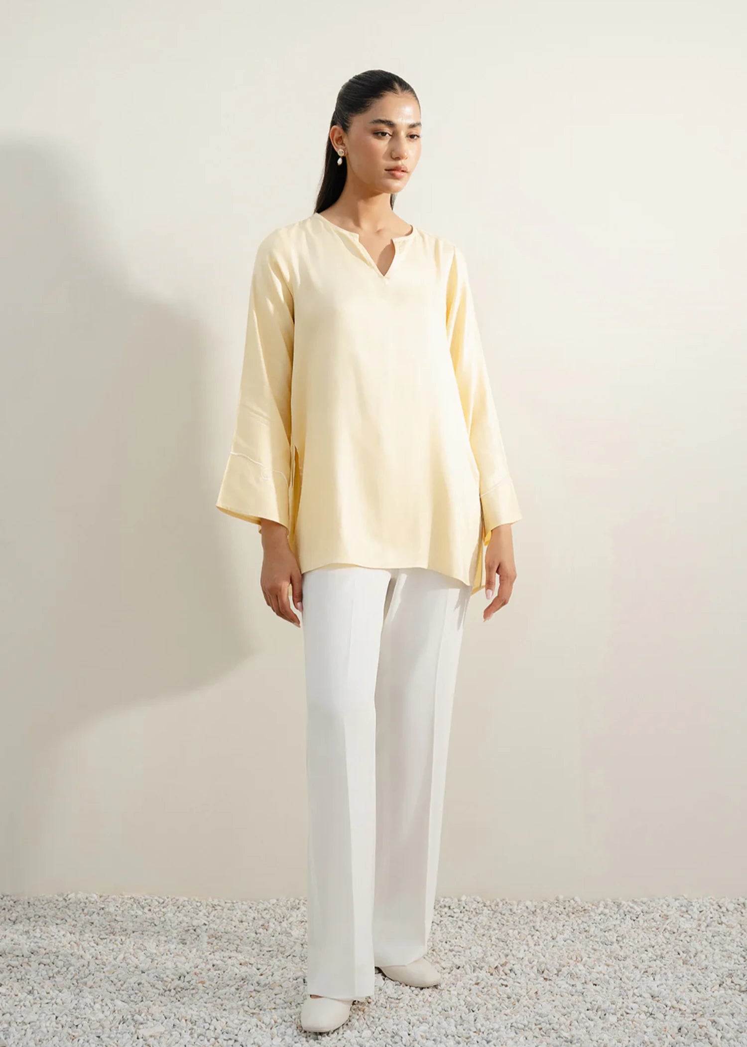 crepe Kurti in Butter